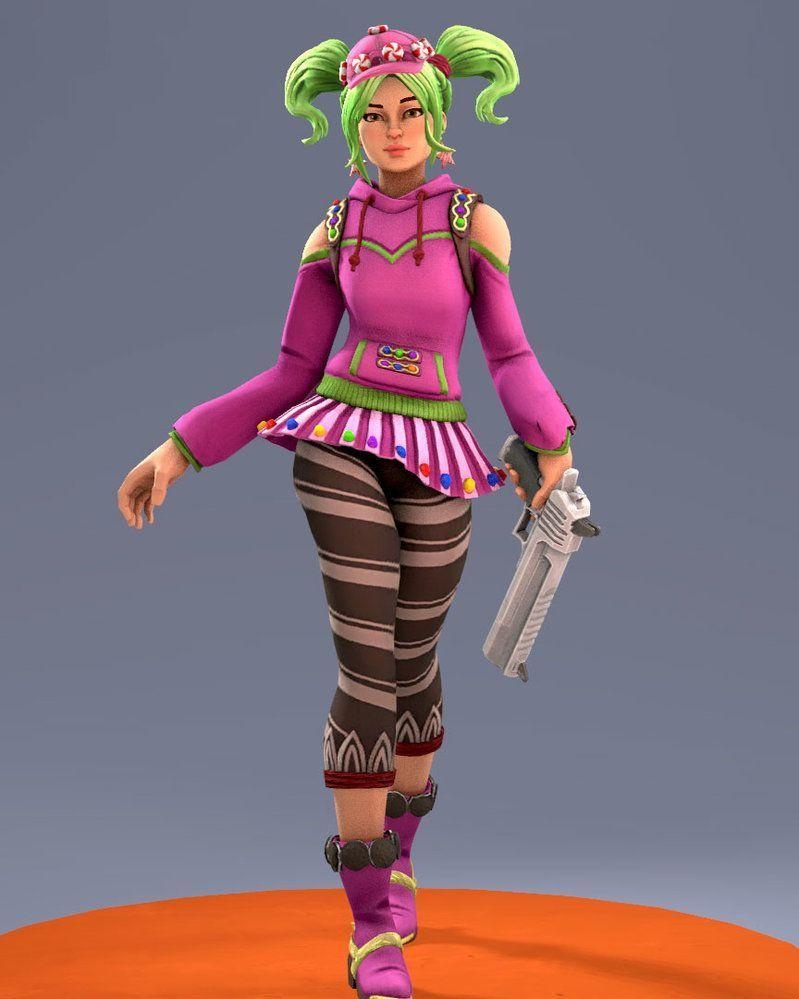 800x1000 SFM Fortnite Battle Royale: Zoey (Candy Girl), Phone