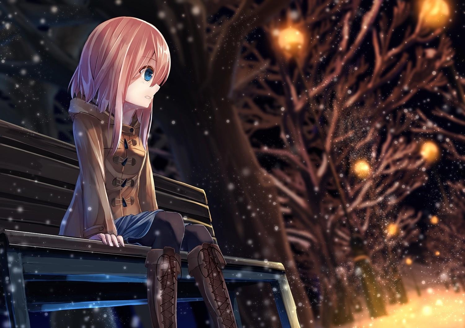 1500x1060 Sad Girl Anime Alone, Desktop