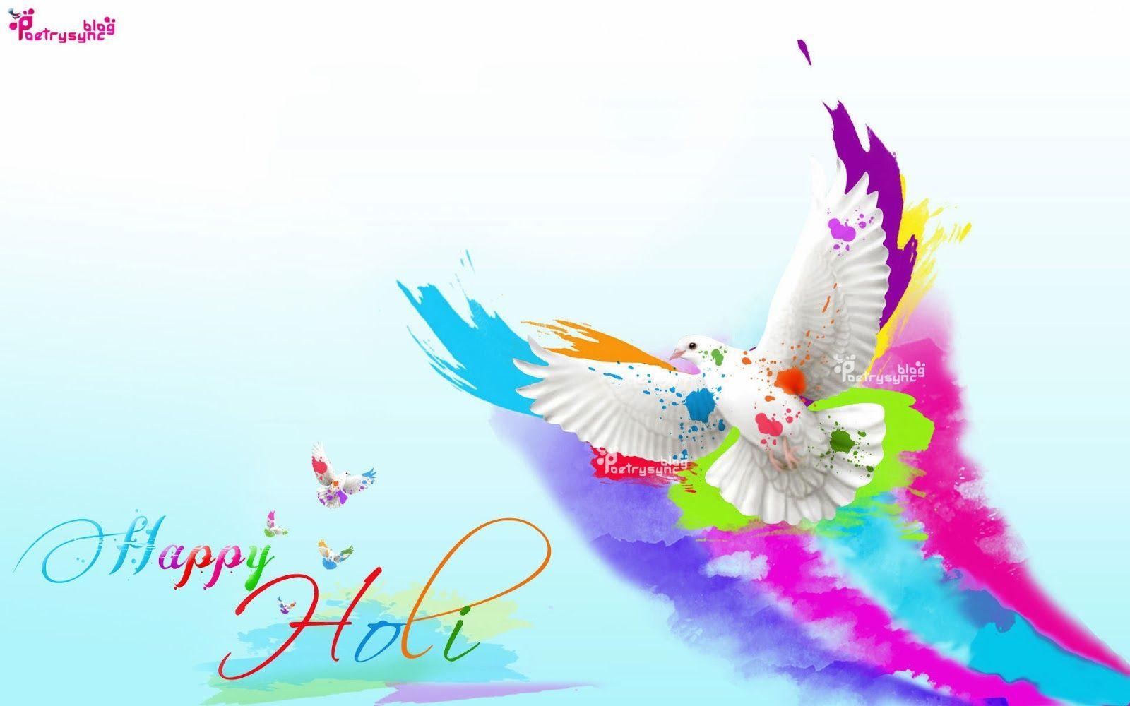 1600x1000 Happy Holi Colorful Pigeon Flying with Gulal Holi Wishes 1920 1200, Desktop