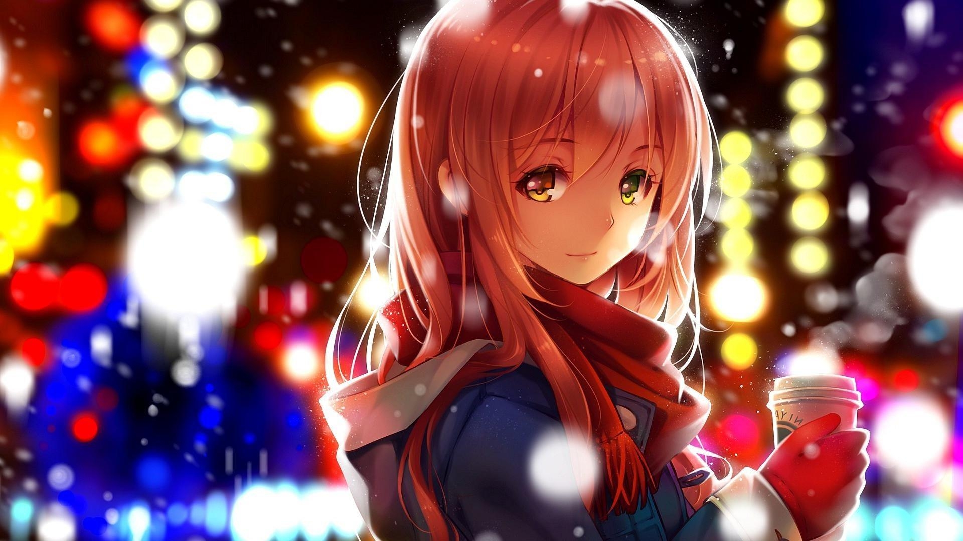 1920x1080 anime Girls, Anime, Scarf, Original Characters Wallpaper HD, Desktop