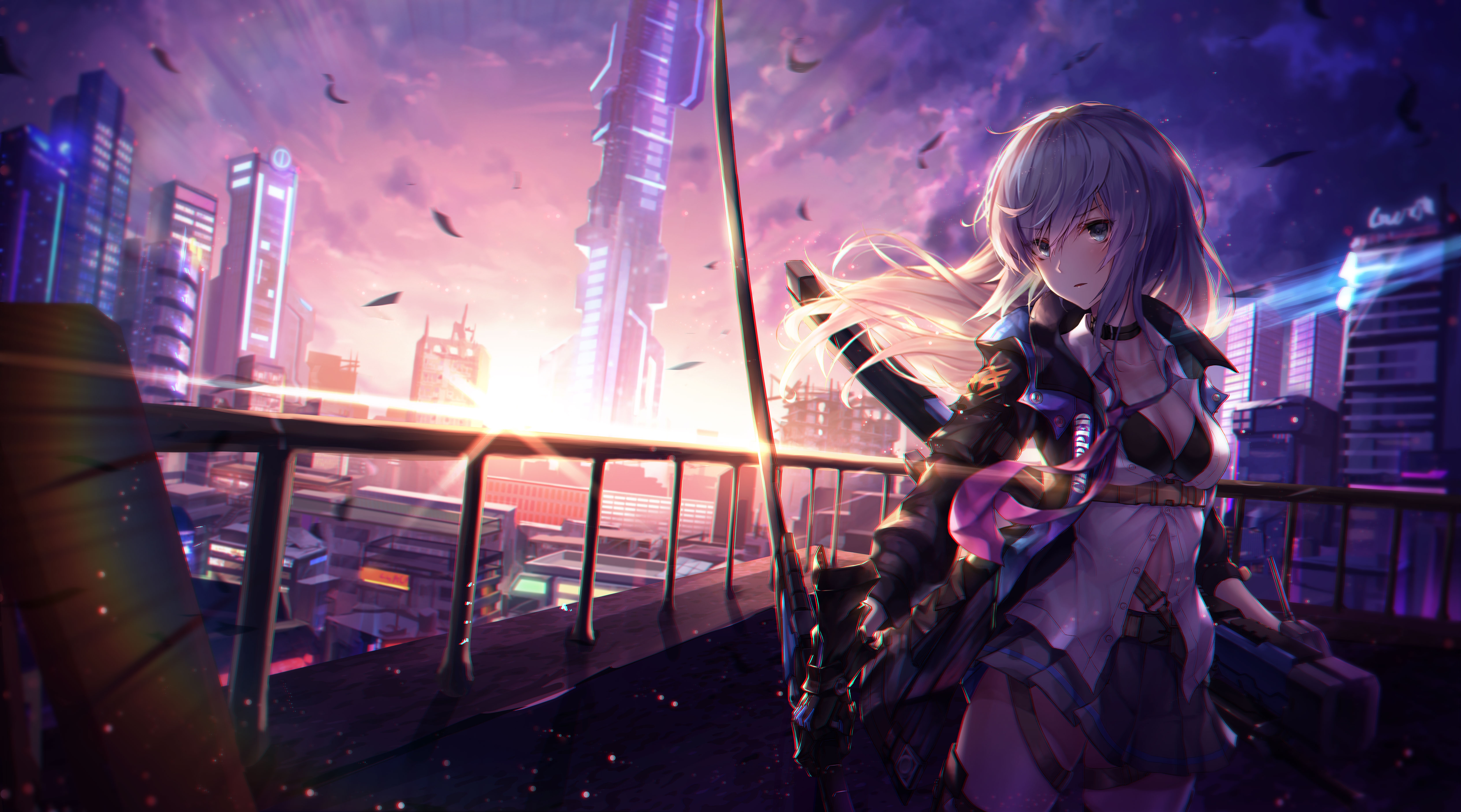 6640x3690 Wallpaper Anime girl, 5K, Anime, Desktop