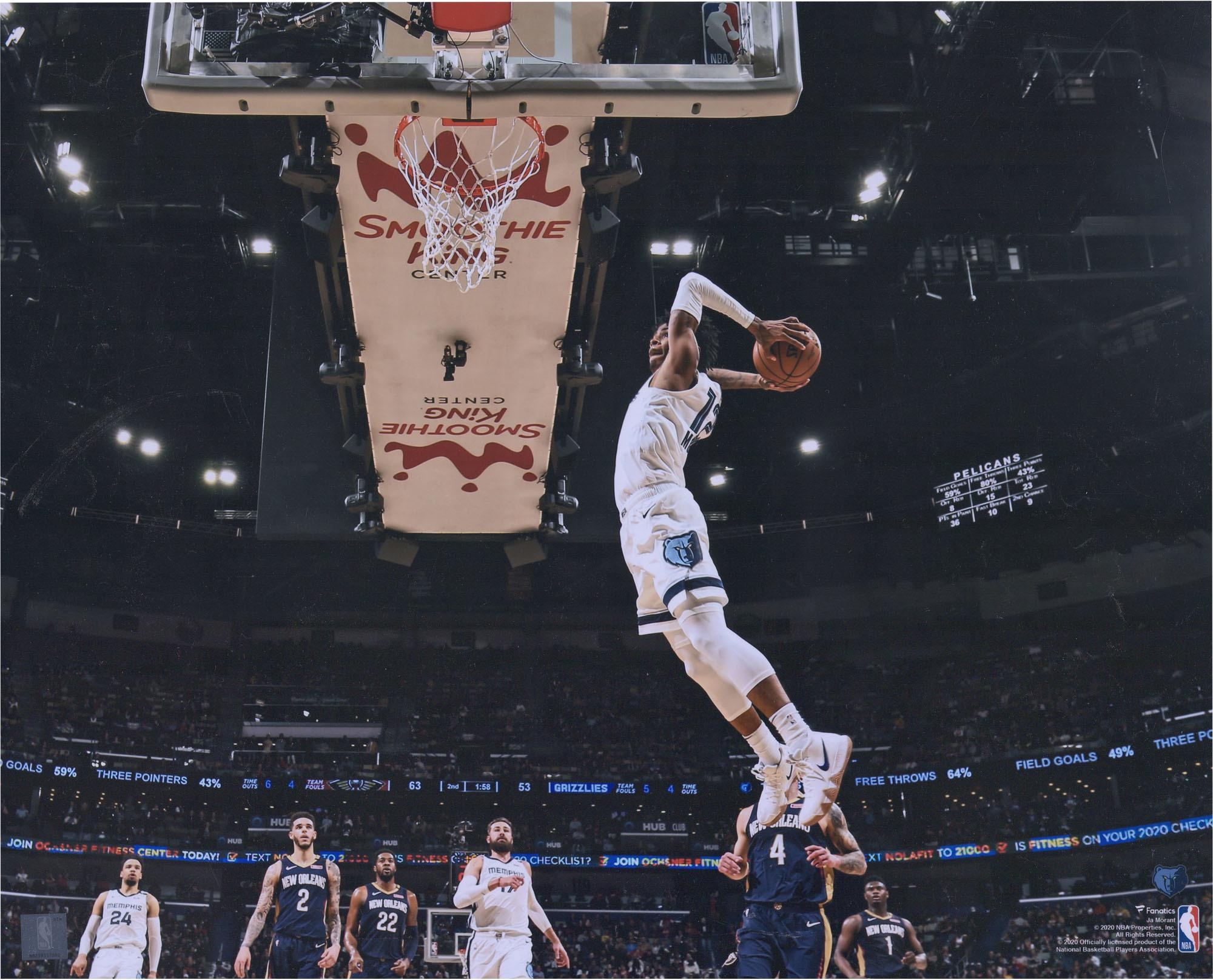 2000x1620 Ja Morant Memphis Grizzlies Unsigned Tomahawk Dunking Photograph, Desktop