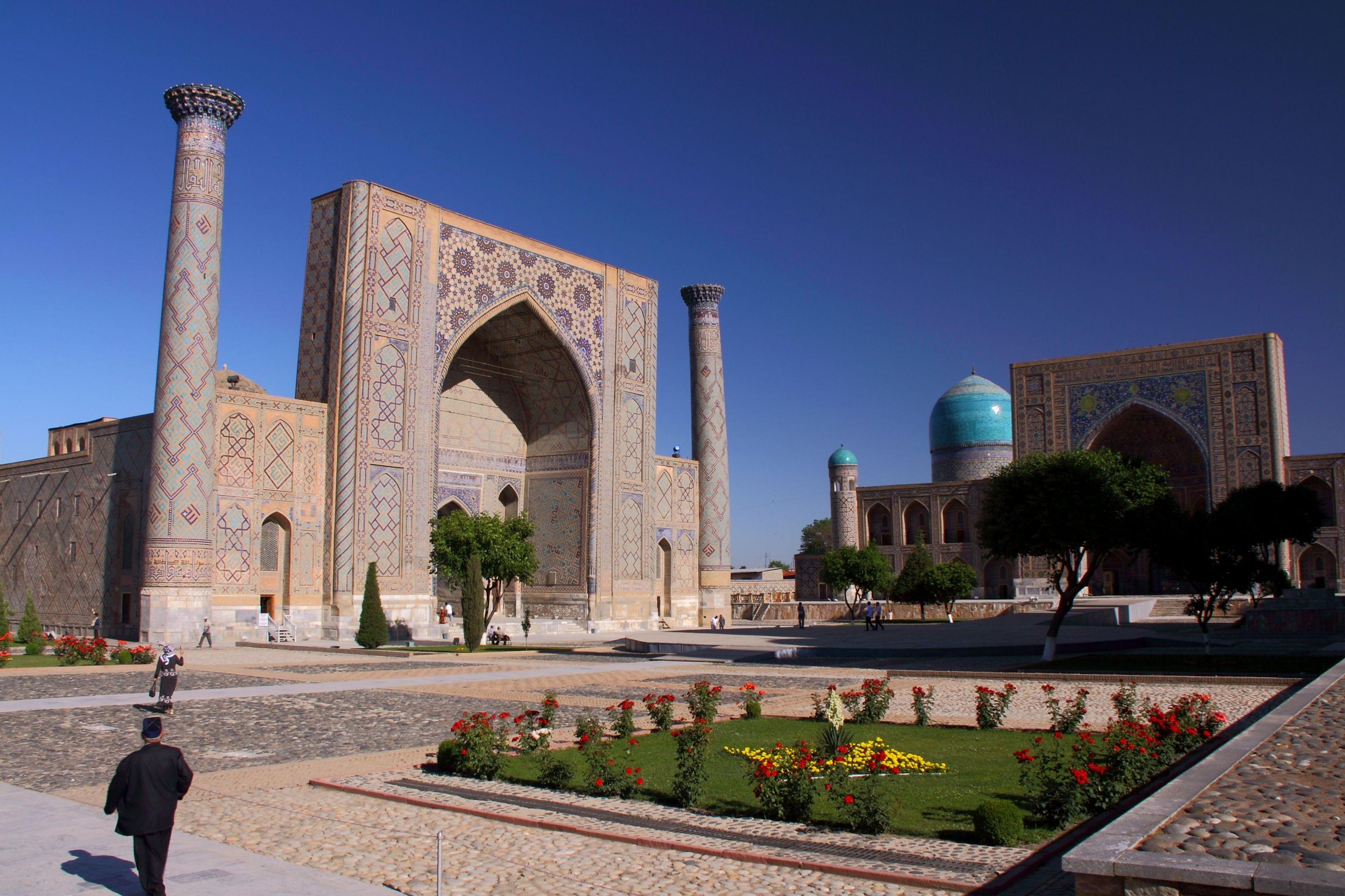 3000x2000 Column Uzbekistan Samarkand Temples Cities, Desktop