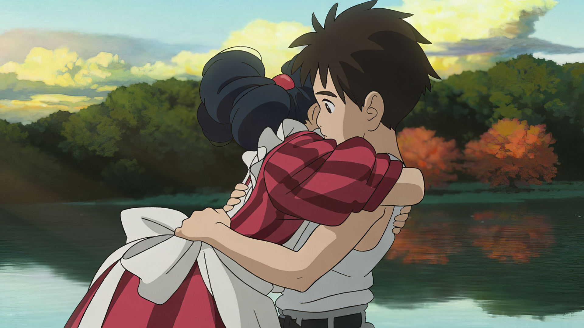 1920x1080 Studio Ghibli The Boy and Heron Embrace, Desktop