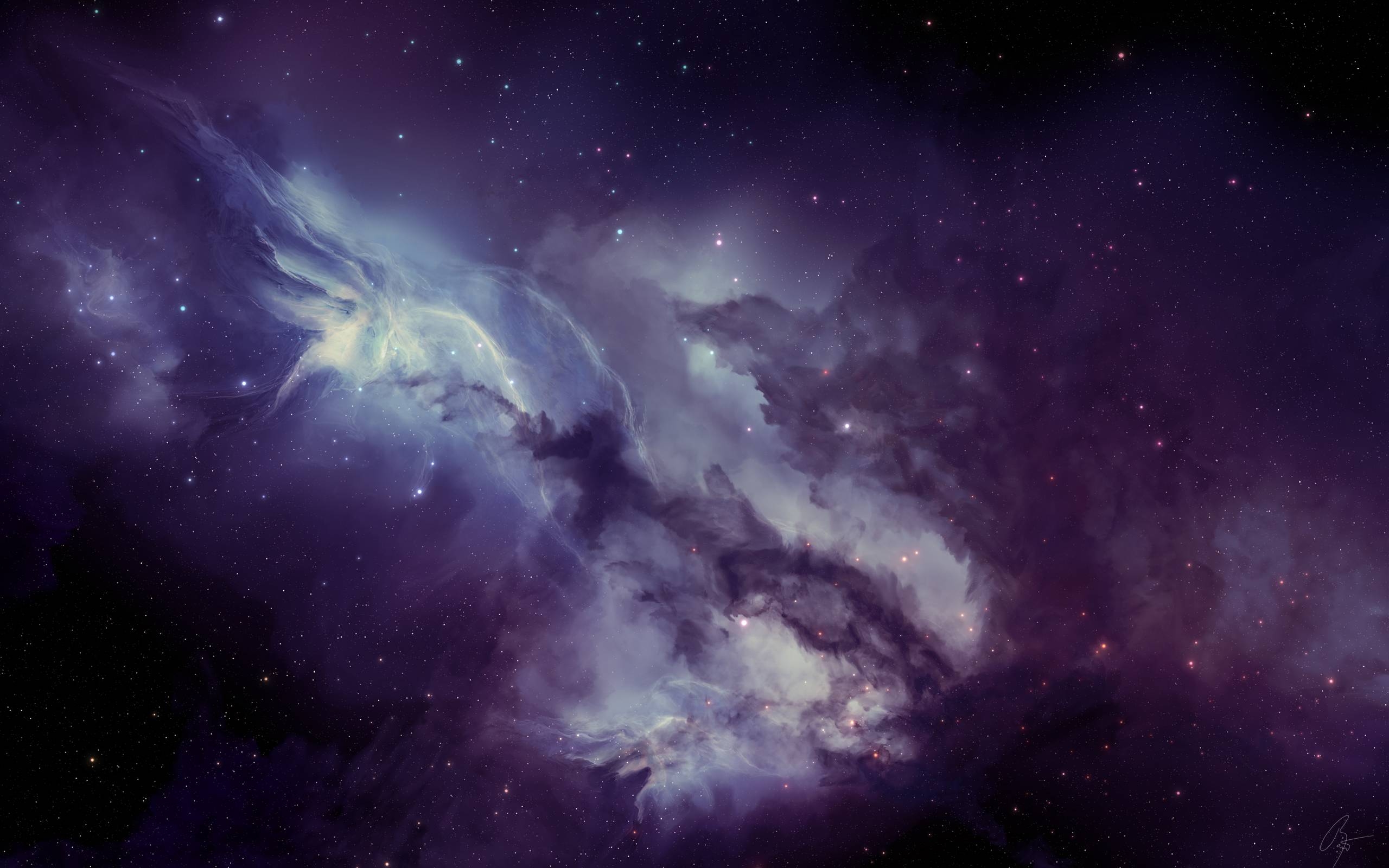 2560x1600 Purple Galaxy Wallpaper HD, Desktop