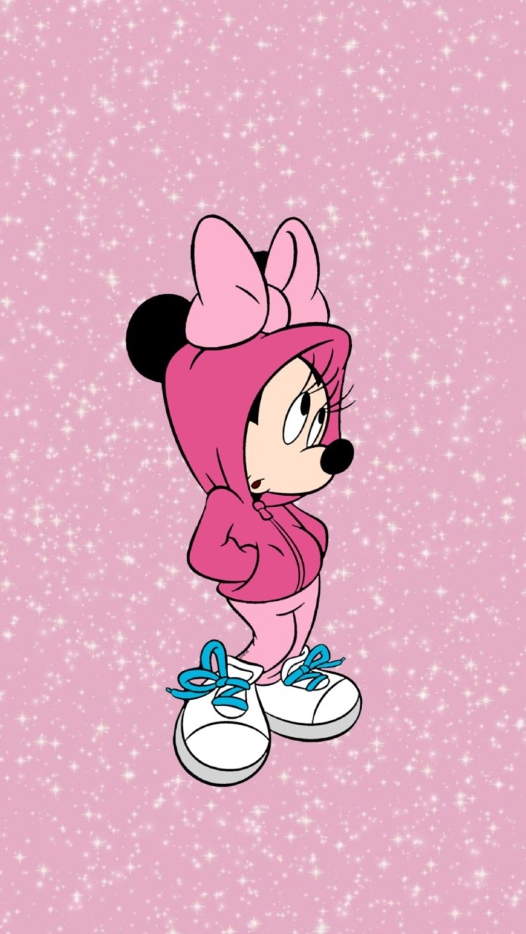 750x1340 Mickey Mouse Disney Aesthetic Wallpaper, Pink Sparkle Background Wallpaper, Phone