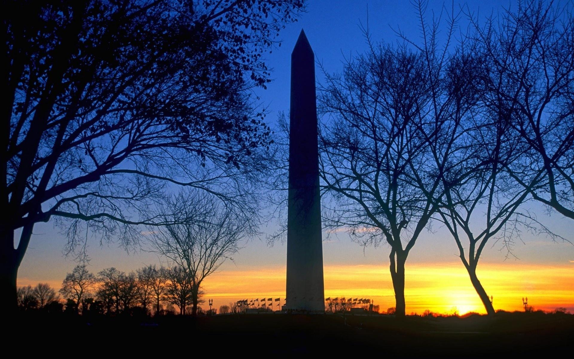 1920x1200 Washington D.C. Blue Sky Sunset Monument Wallpaper, Desktop