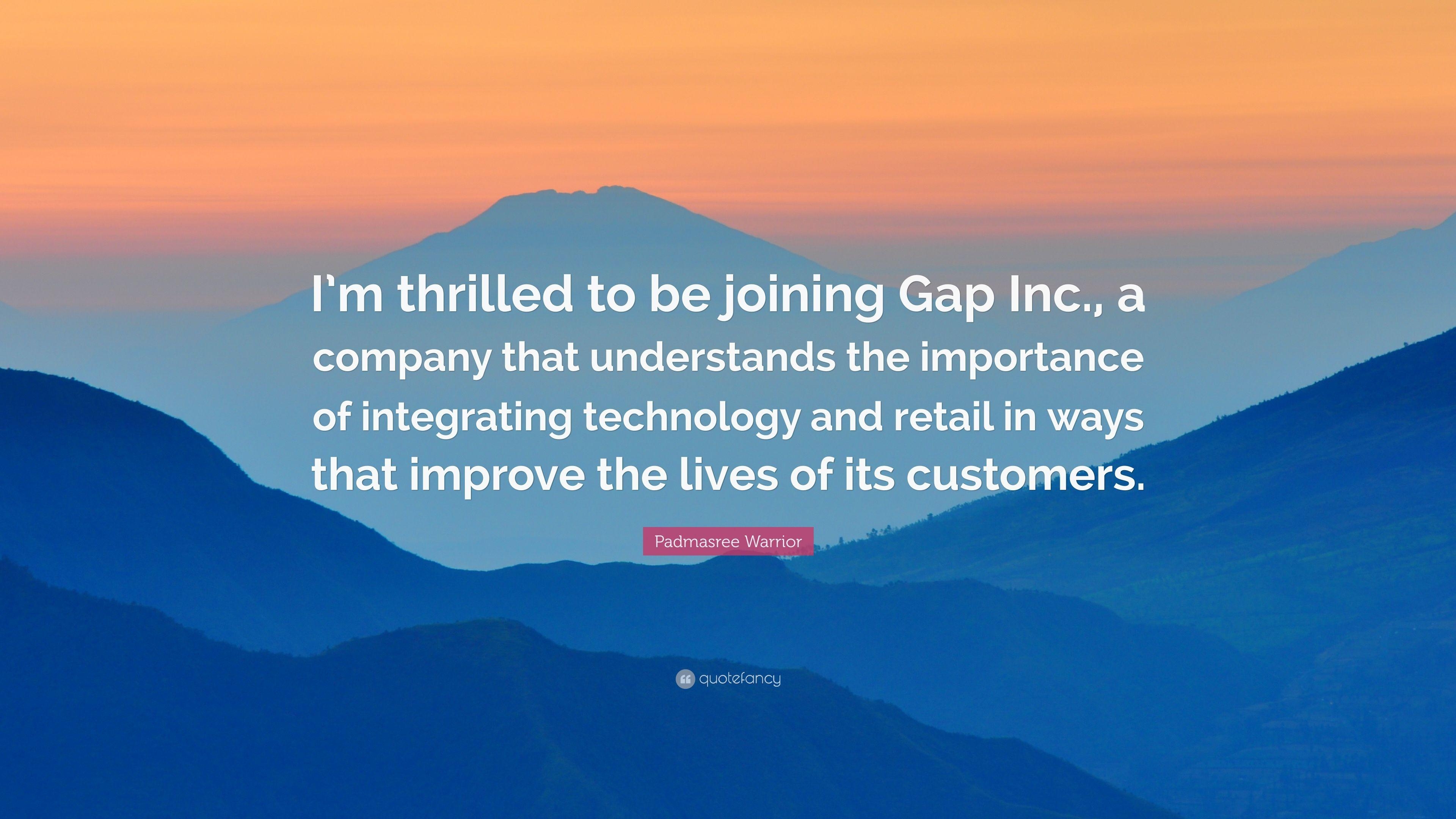 3840x2160 Padmasree Warrior Quote: “I'm thrilled to be joining Gap Inc., a, Desktop