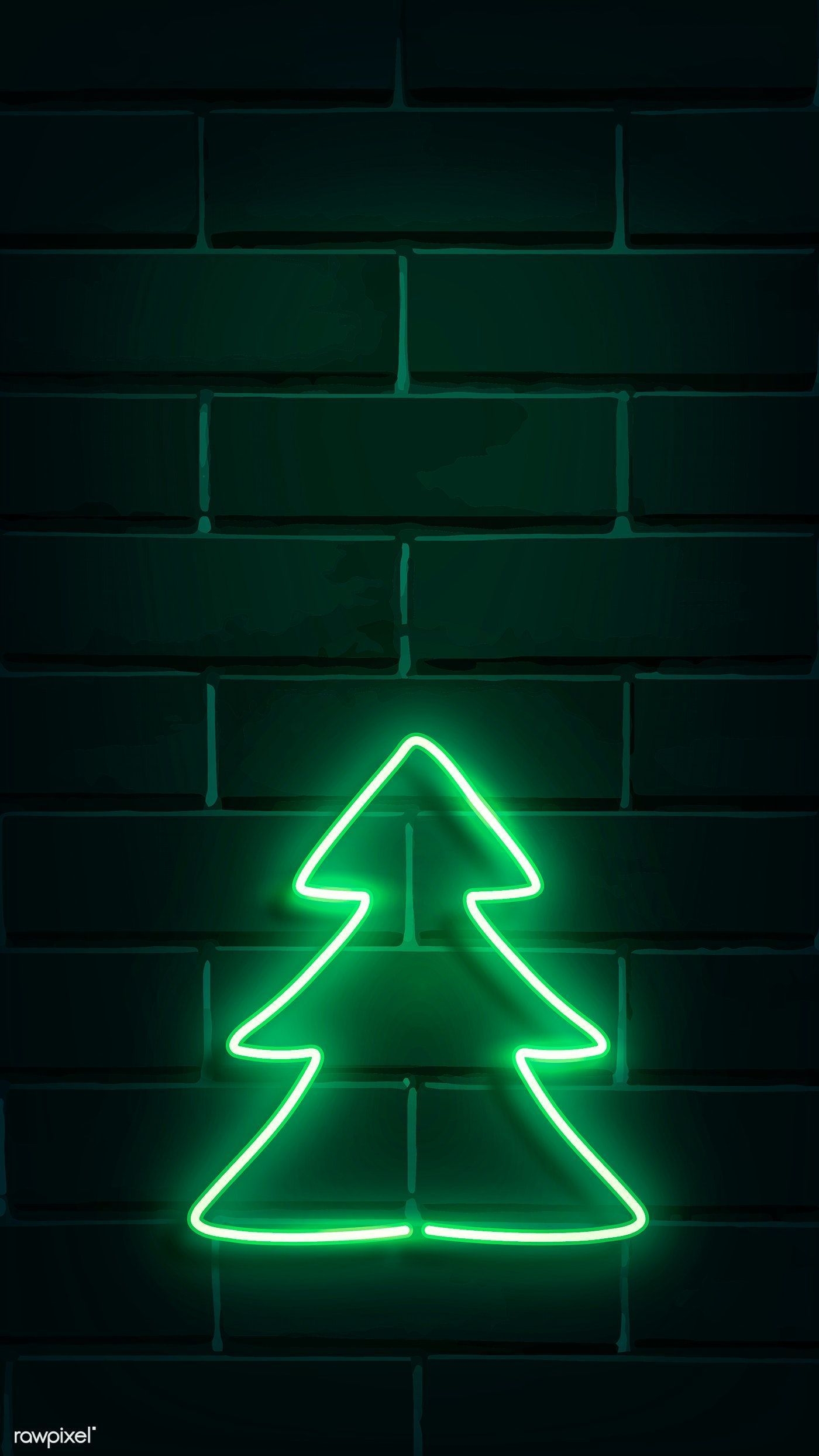 1400x2490 Christmas tree neon sign on a dark brick wall vector /. Christmas phone wallpaper, Xmas wallpaper, Christmas wallpaper background, Phone