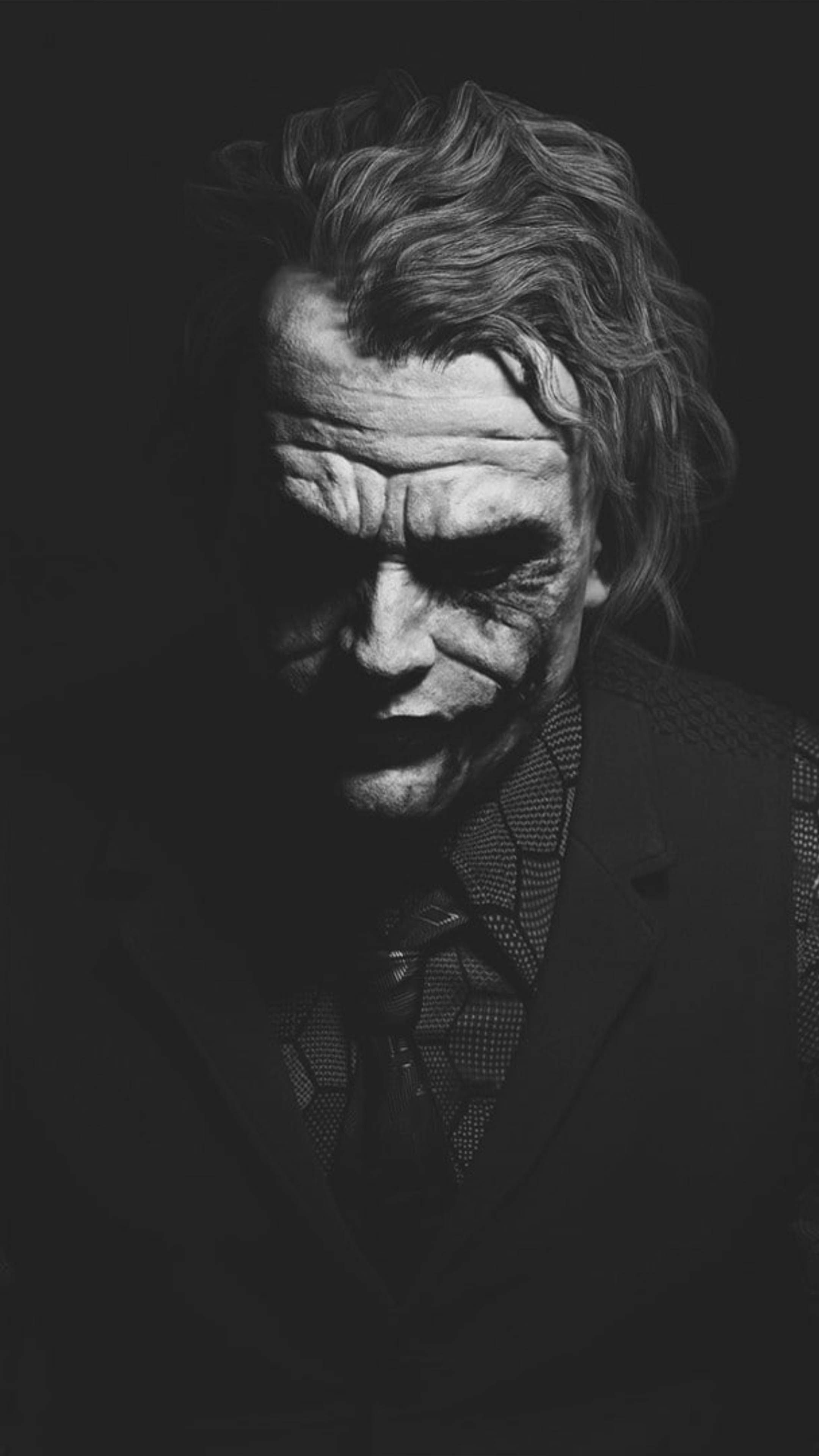 2160x3840 Heath Ledger Joker Black & White Artwork 4K Ultra HD Mobile Wallpaper, Phone