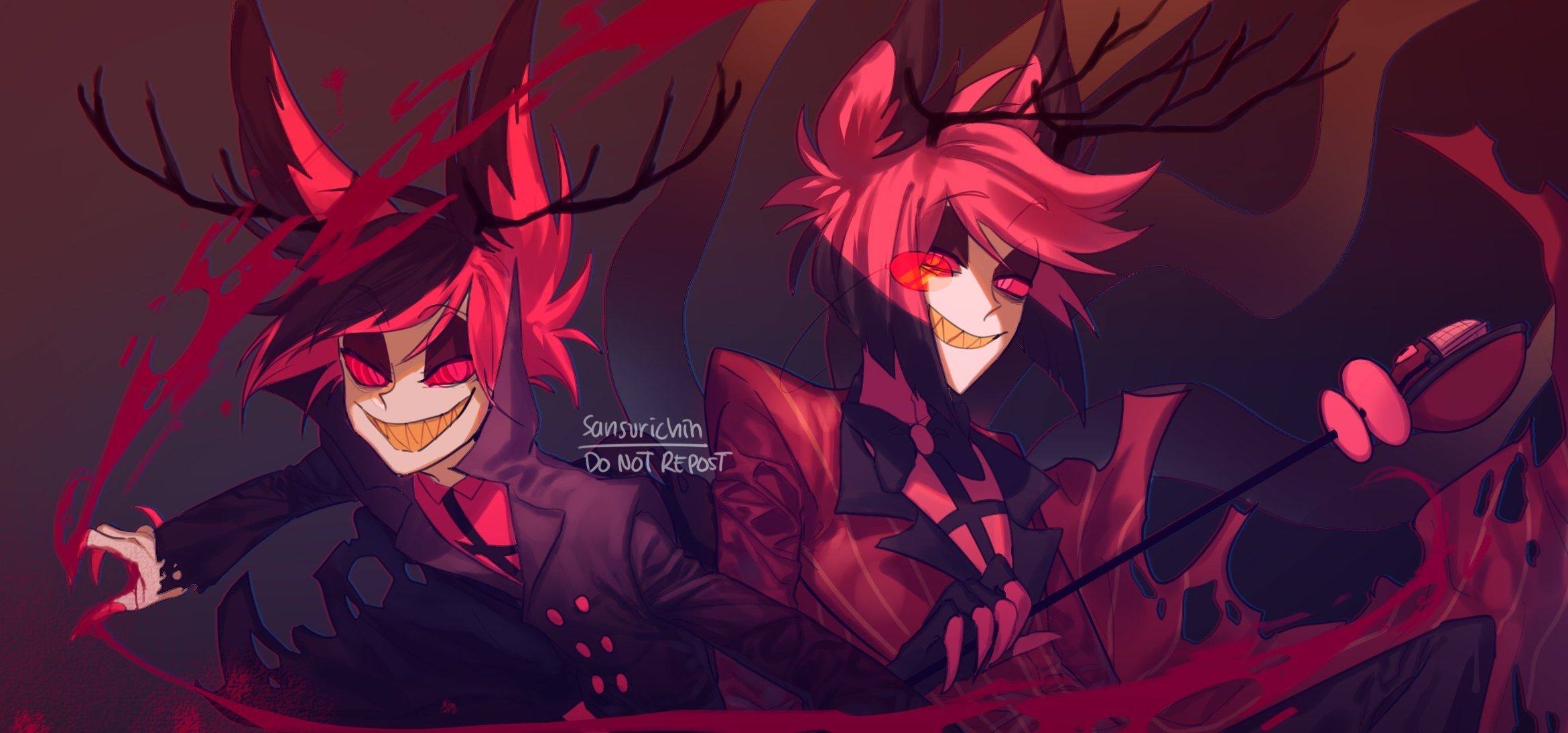 2340x1100 Alastor (Hazbin) Hotel Anime, Dual Screen