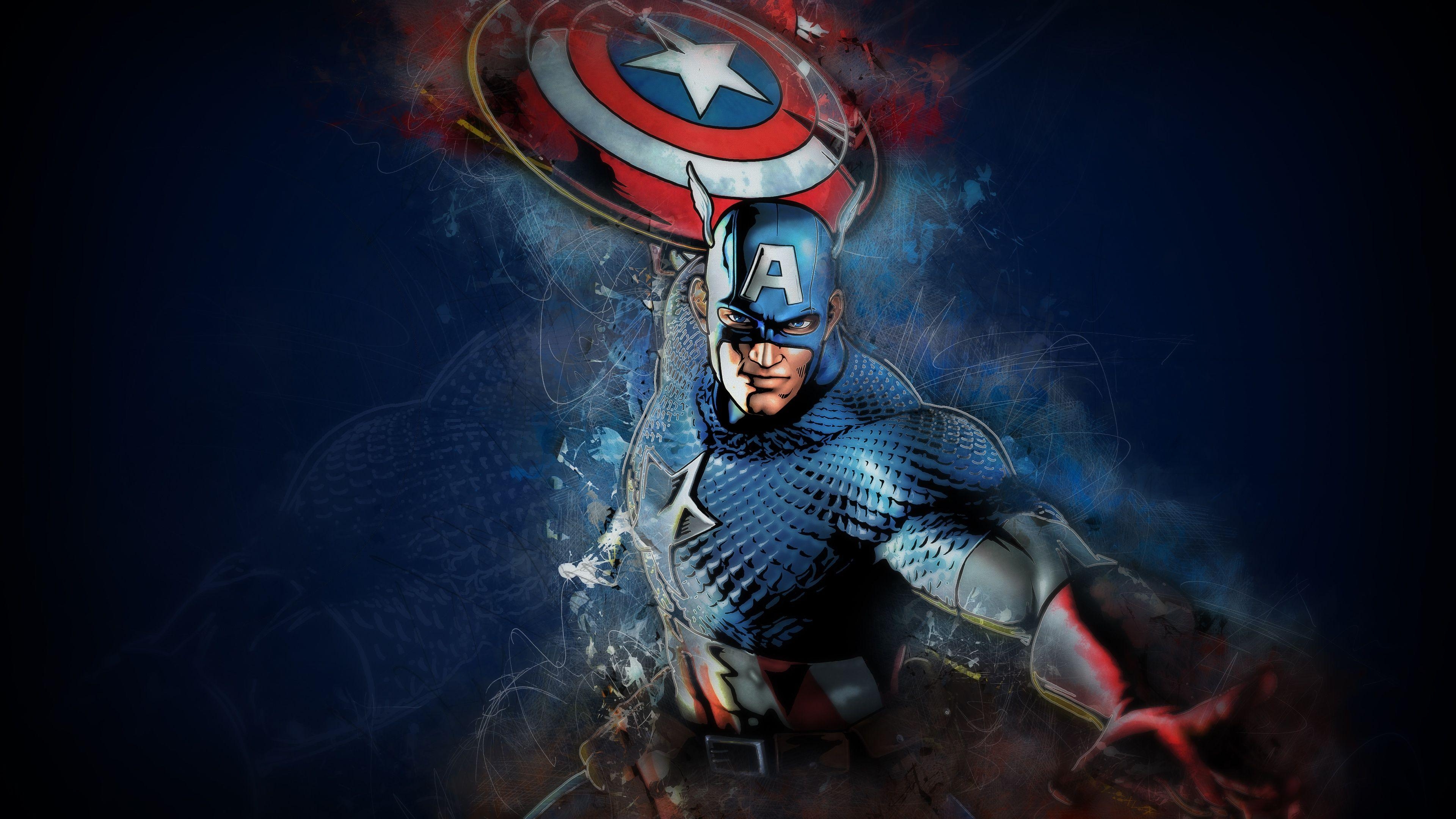 3840x2160 Wallpaper Captain America, Artwork, 4K, Creative Graphics / Editor's, Desktop