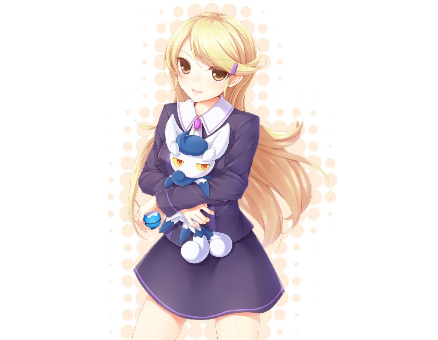 1500x1170 ace trainer blonde hair brown eyes dabadhi long hair meowstic, Desktop