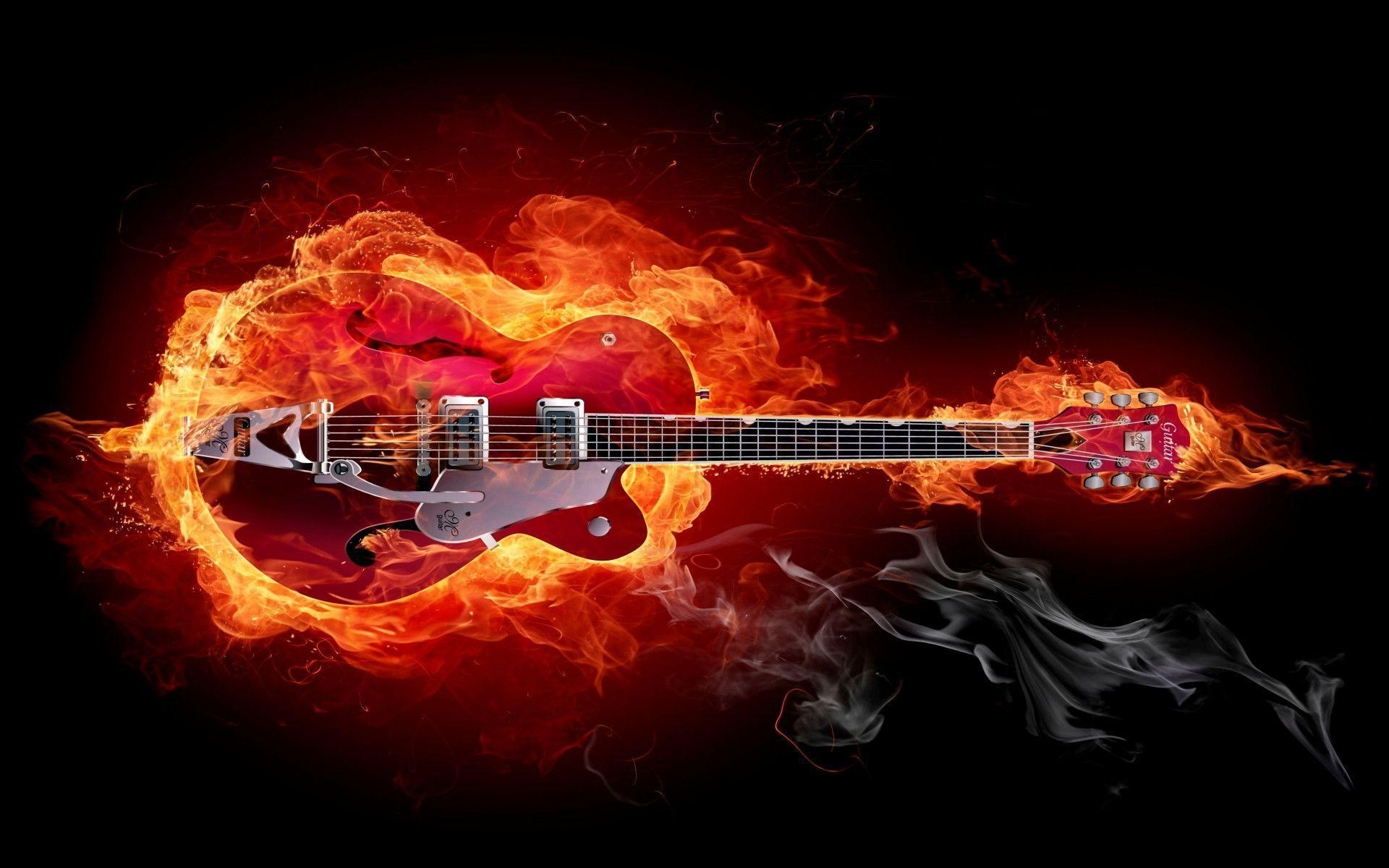 1920x1200 guitars musical instrument strings fire wallpaper, Desktop