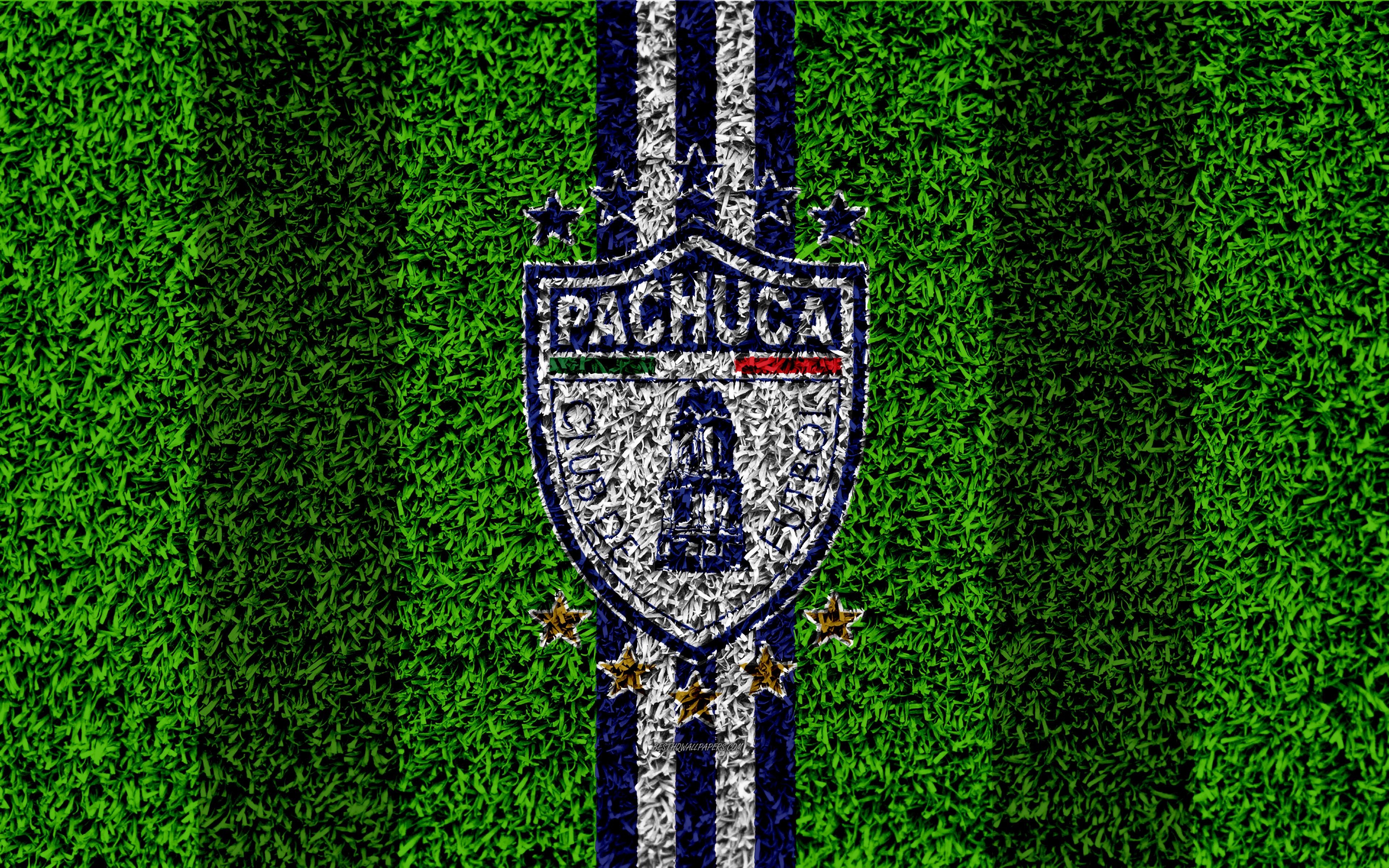 3840x2400 Download wallpaper CF Pachuca, 4k, football lawn, logo, Mexican, Desktop