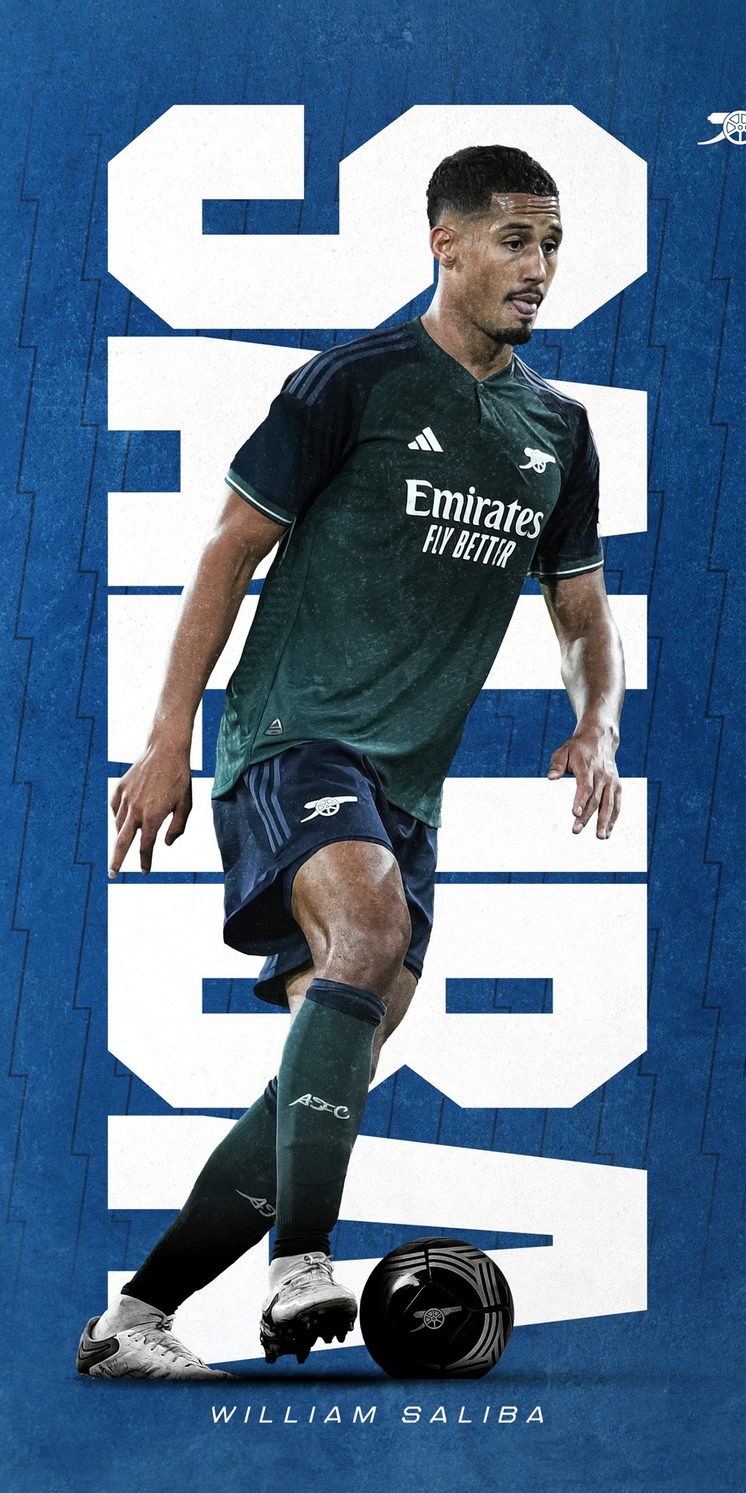 1080x2160 William Saliba Wallpaper 4K, Arsenal FC, Phone