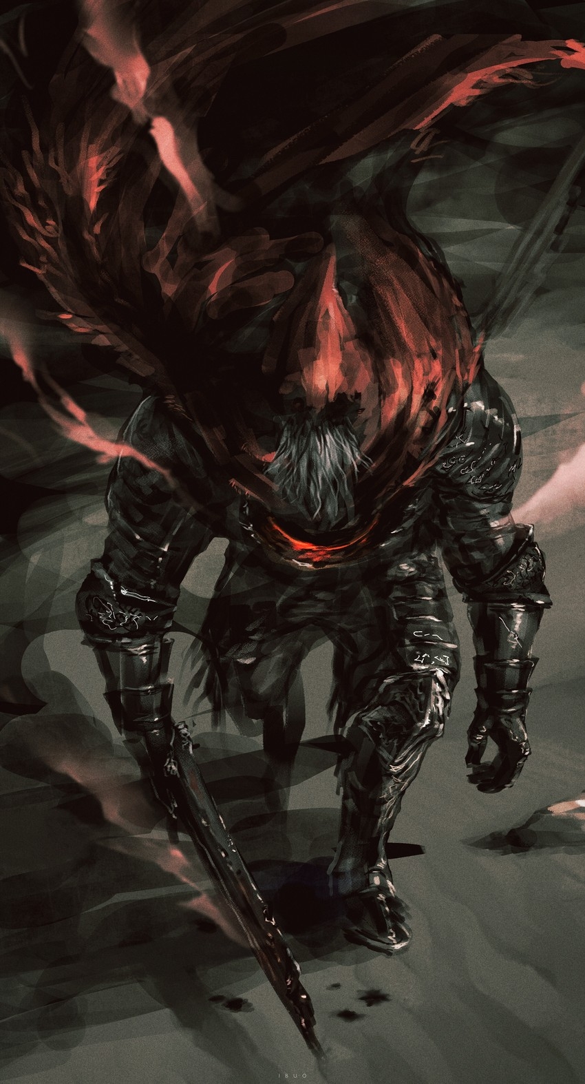 850x1580 slave knight gael (dark souls and 1 more) drawn by ibuo_(ibukht1015), Phone