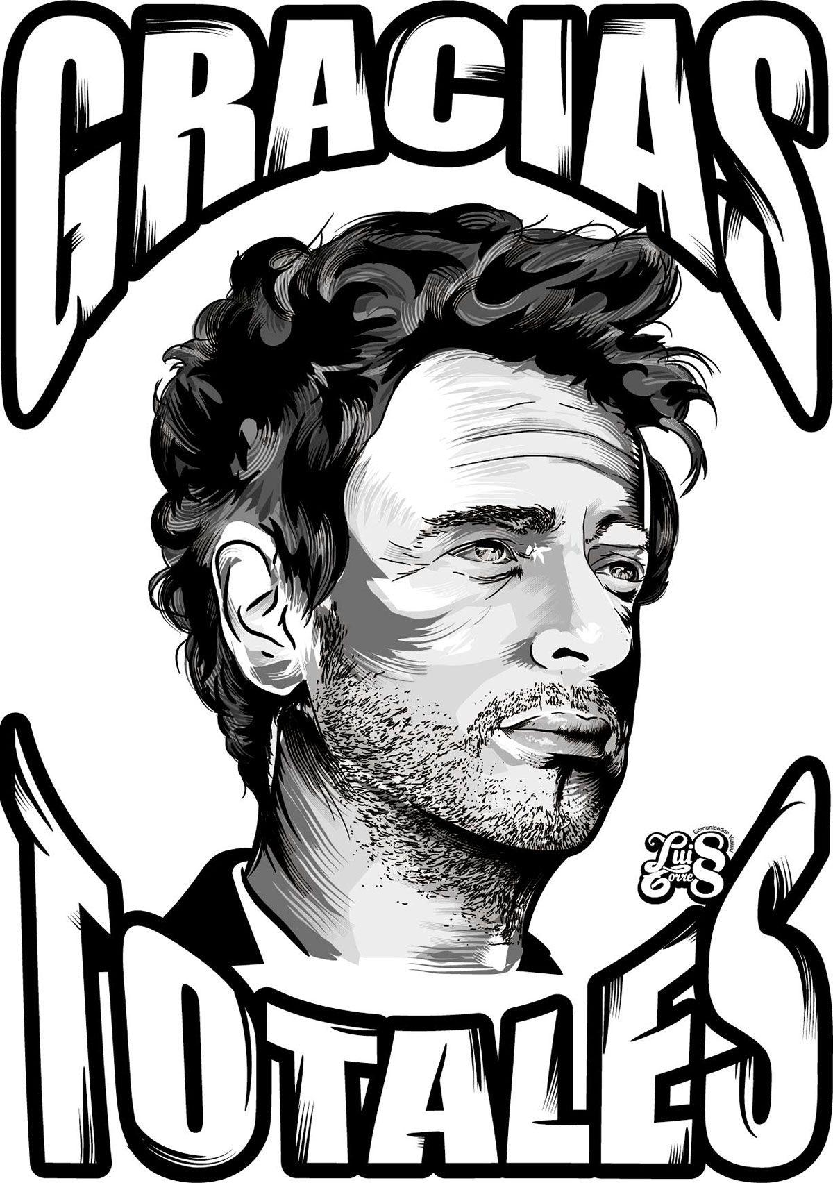 1200x1710 Ilustración de Gustavo Cerati en Adobe Illustrator CC, Phone