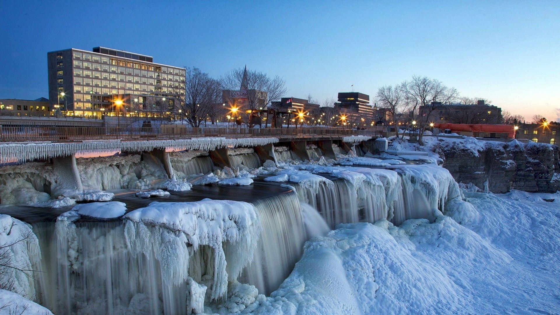 1920x1080 Frozen falls in new edinburgh ottawa wallpaper, Desktop