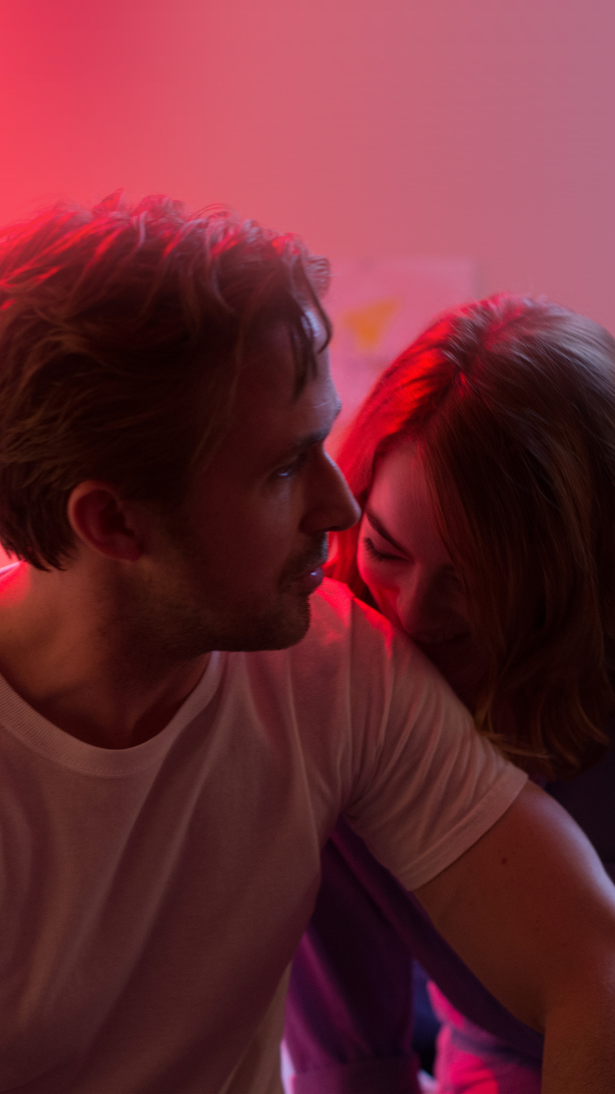 1250x2210 iPhone X wallpaper. lalaland ryan gosling emma stone red film illustration art, Phone