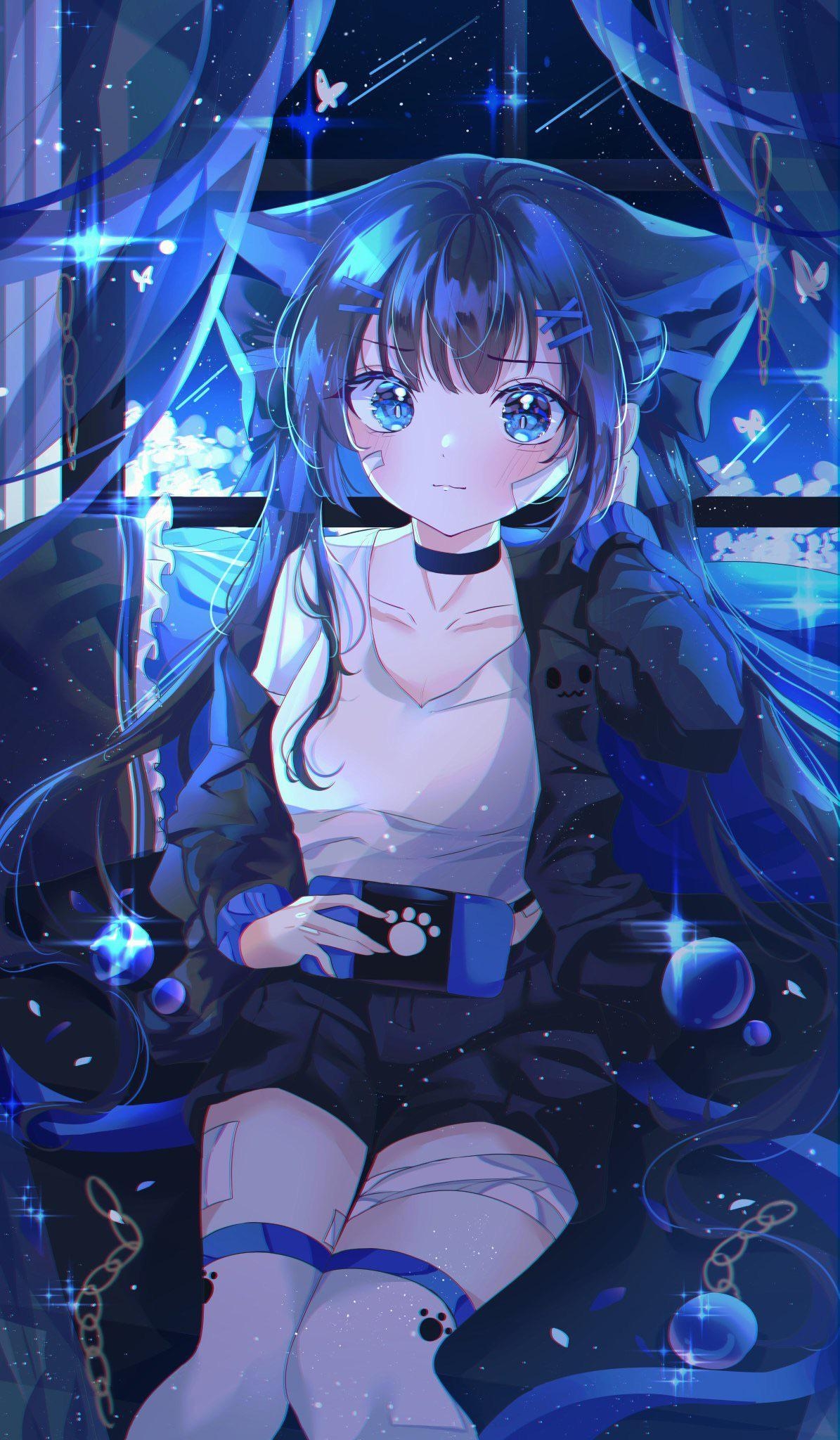 1200x2050 anime gamer girl, Phone