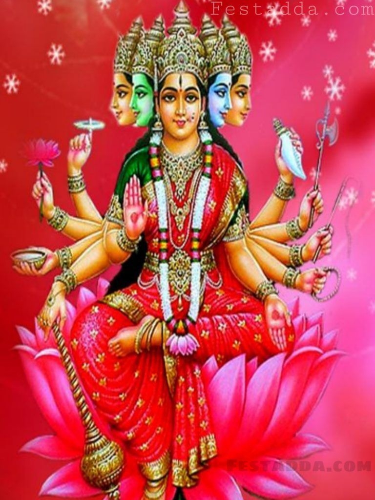 770x1030 Goddess Gayatri Devi Image HD Wallpaper Ammavaru Panchmukhi, Phone