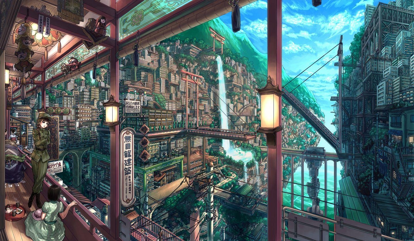 1440x840 Anime scenery wallpaper, Anime.com, Desktop