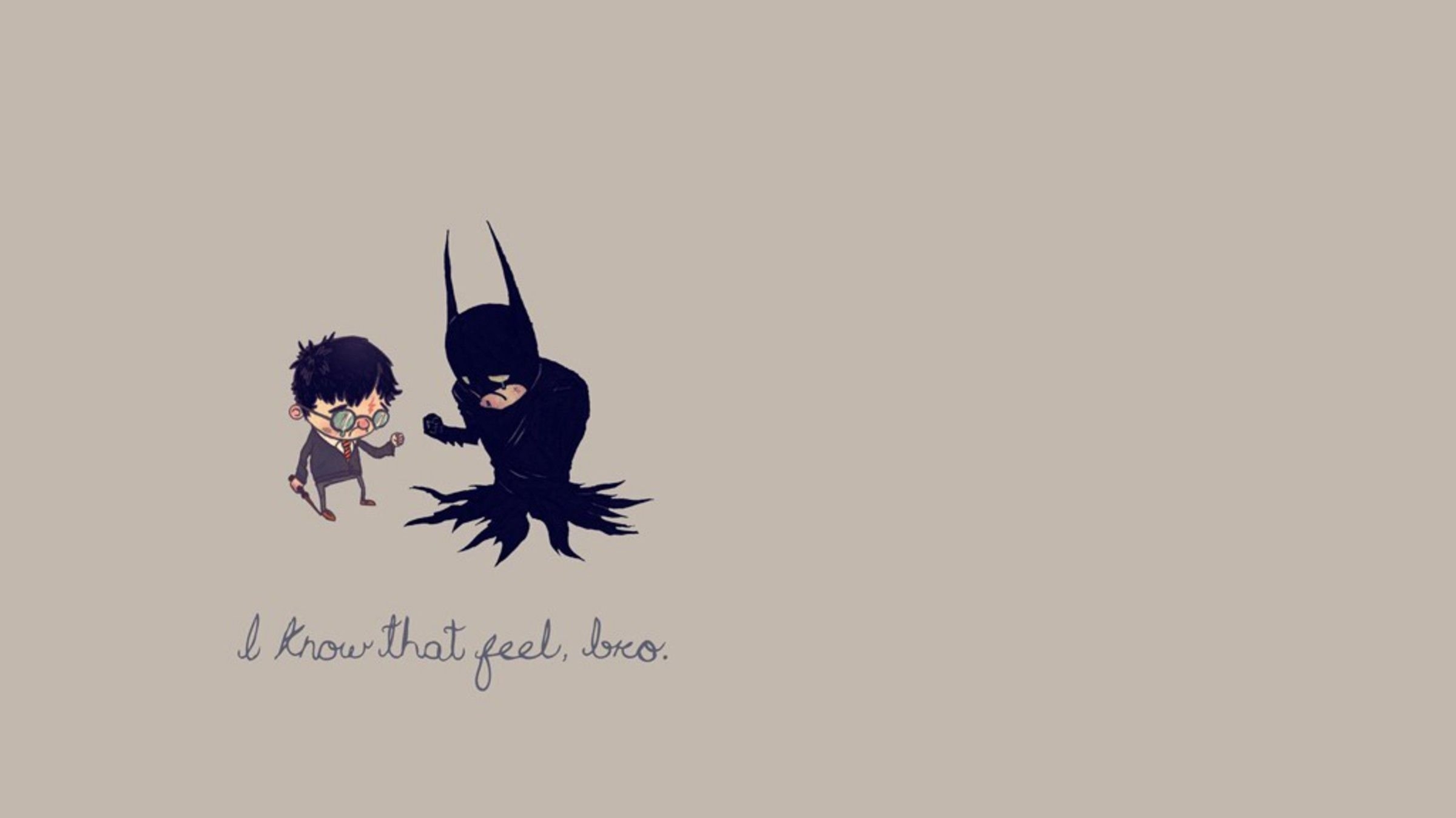 2400x1350 Batman Minimalistic Text Humor Harry Potter Crossovers, Desktop