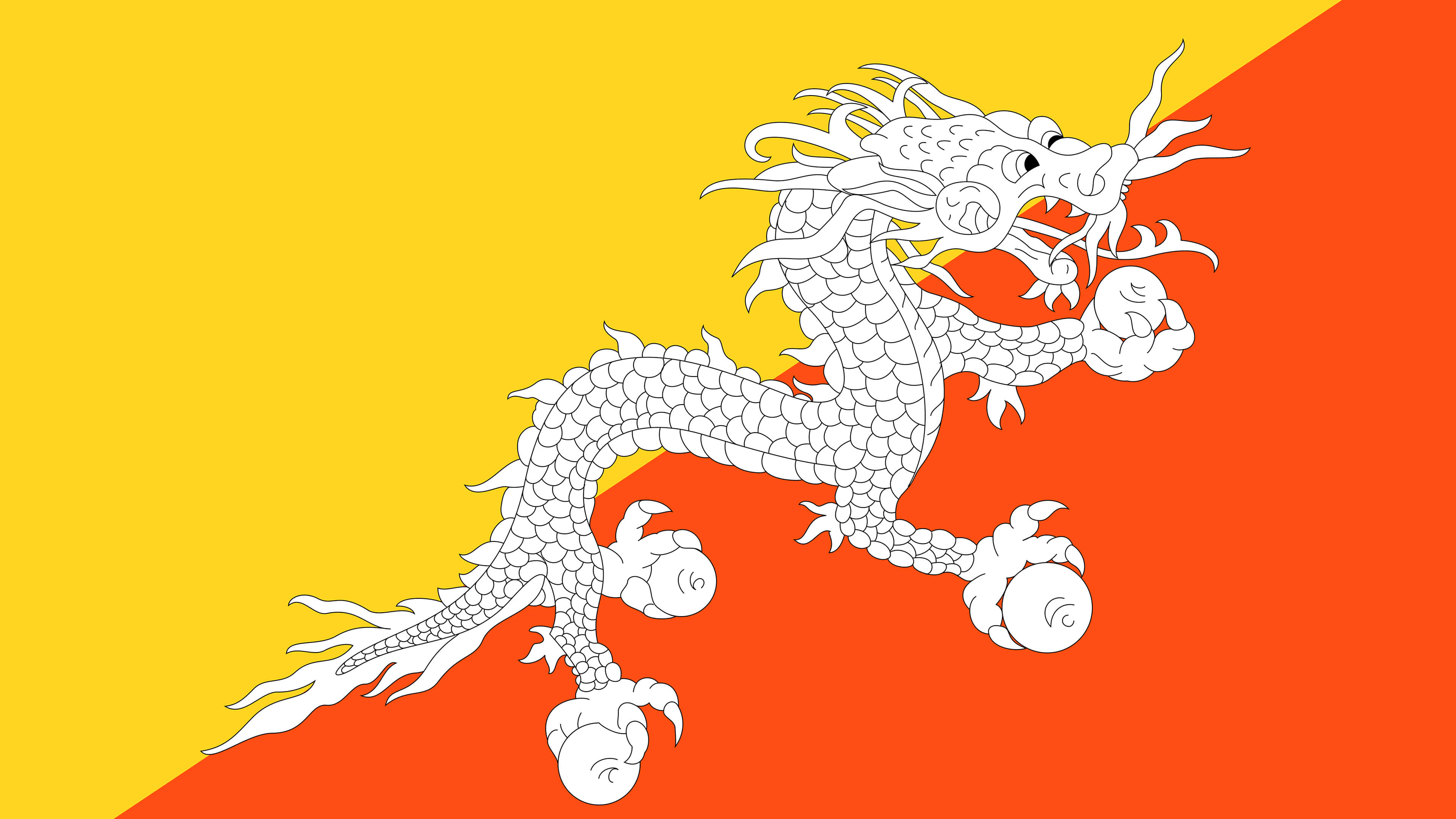 3840x2160 Bhutan Flag UHD 4K Wallpaper, Desktop