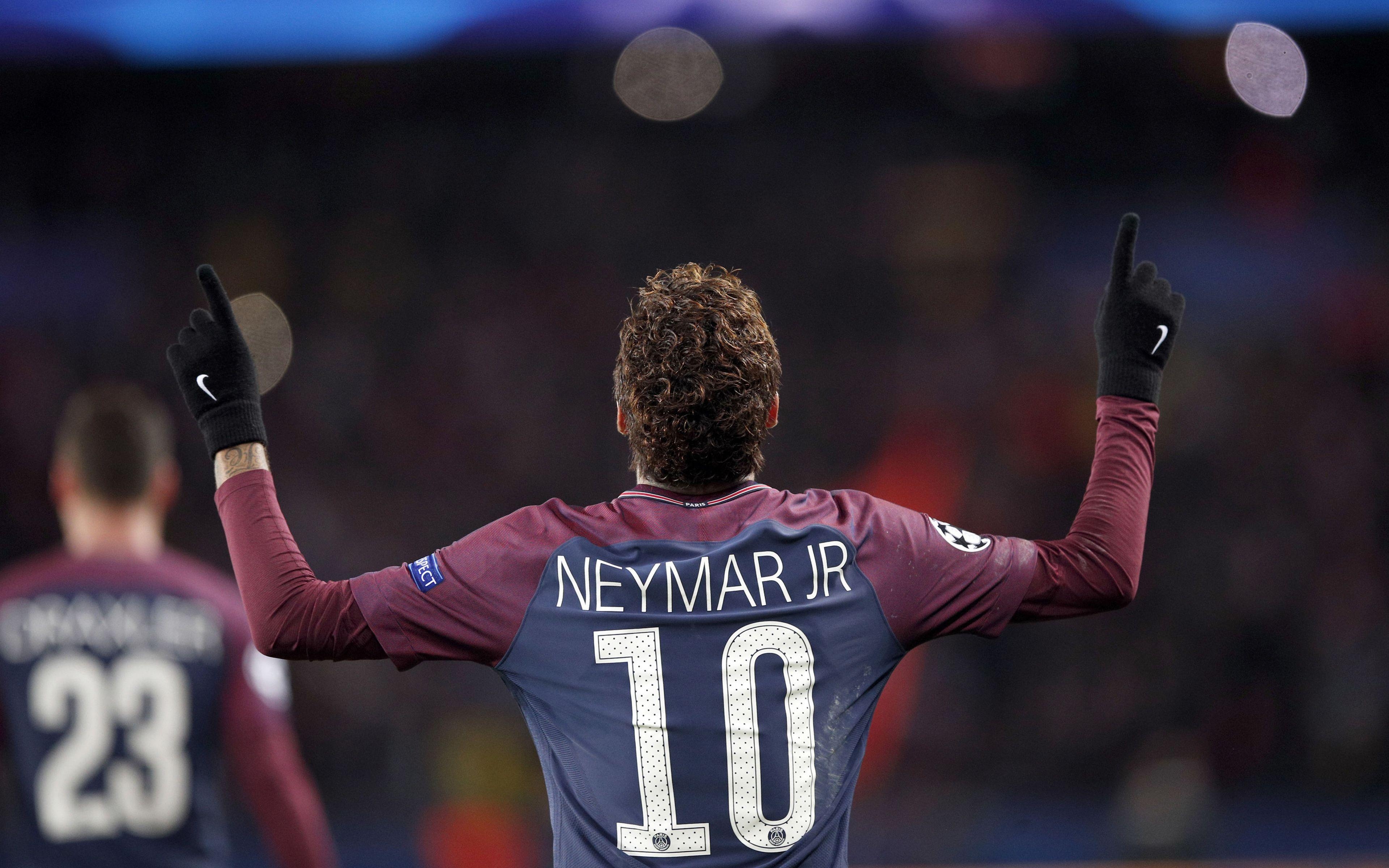 3840x2400 Download wallpaper Neymar, PSG, France, Ligue football, Desktop