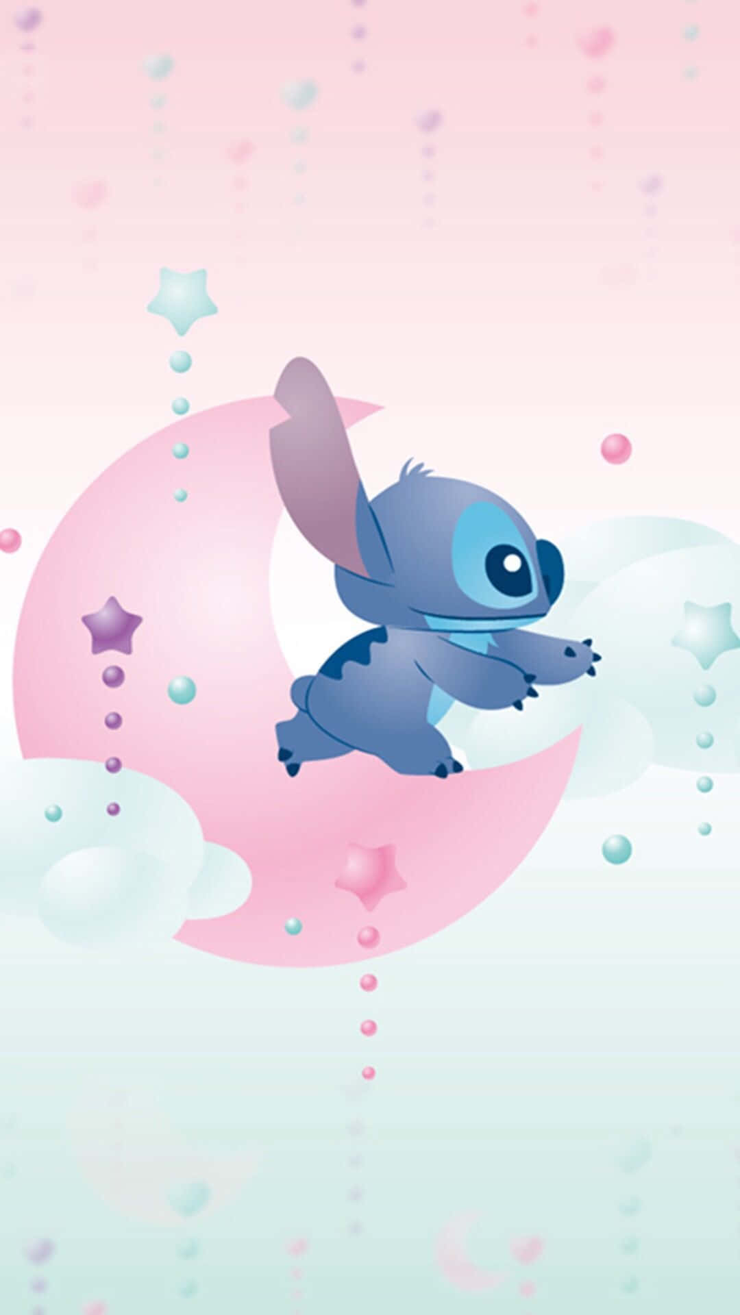 1080x1920 Download Cute Baby Stitch In Moon Wallpaper, Phone