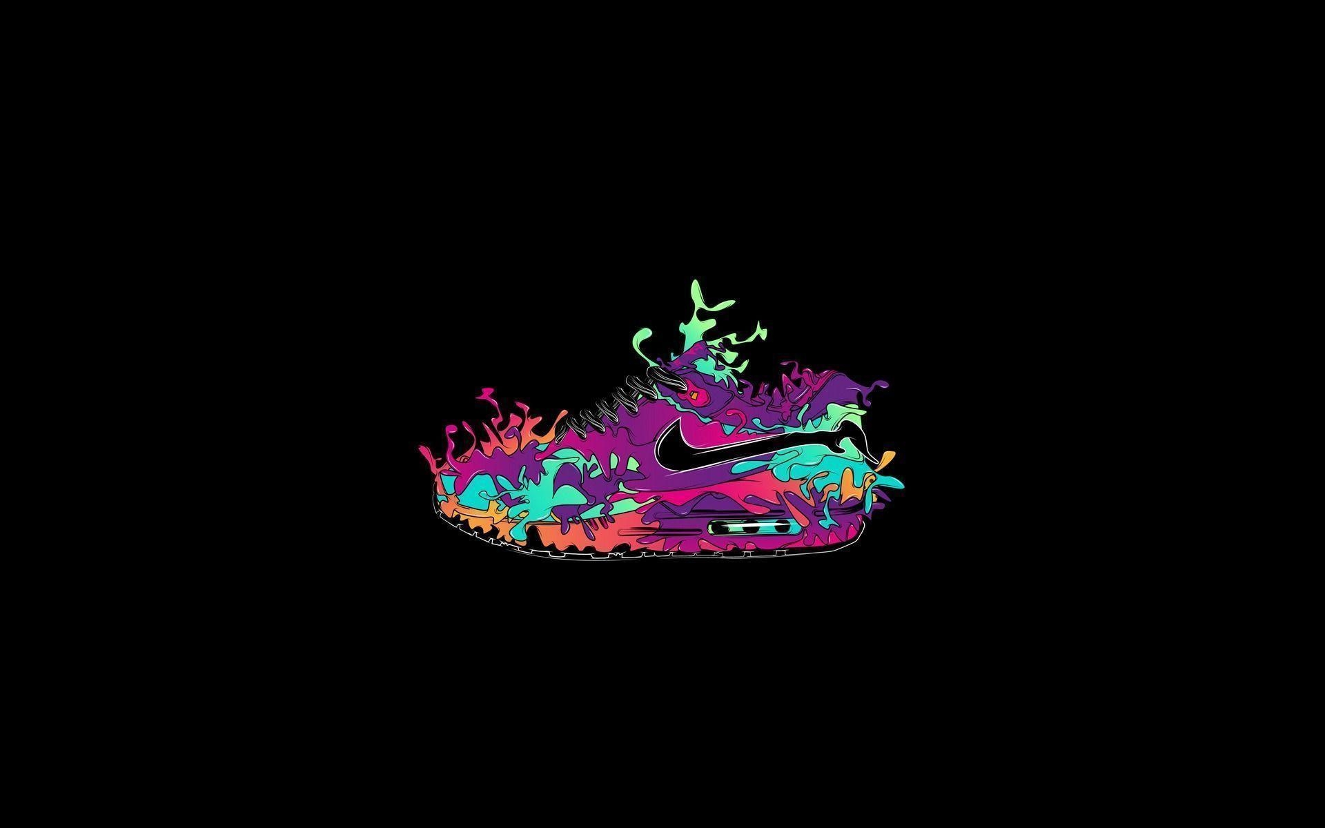 1920x1200 mininalism, nike, creative design, wallpaper hd, poster shoes, black, Desktop