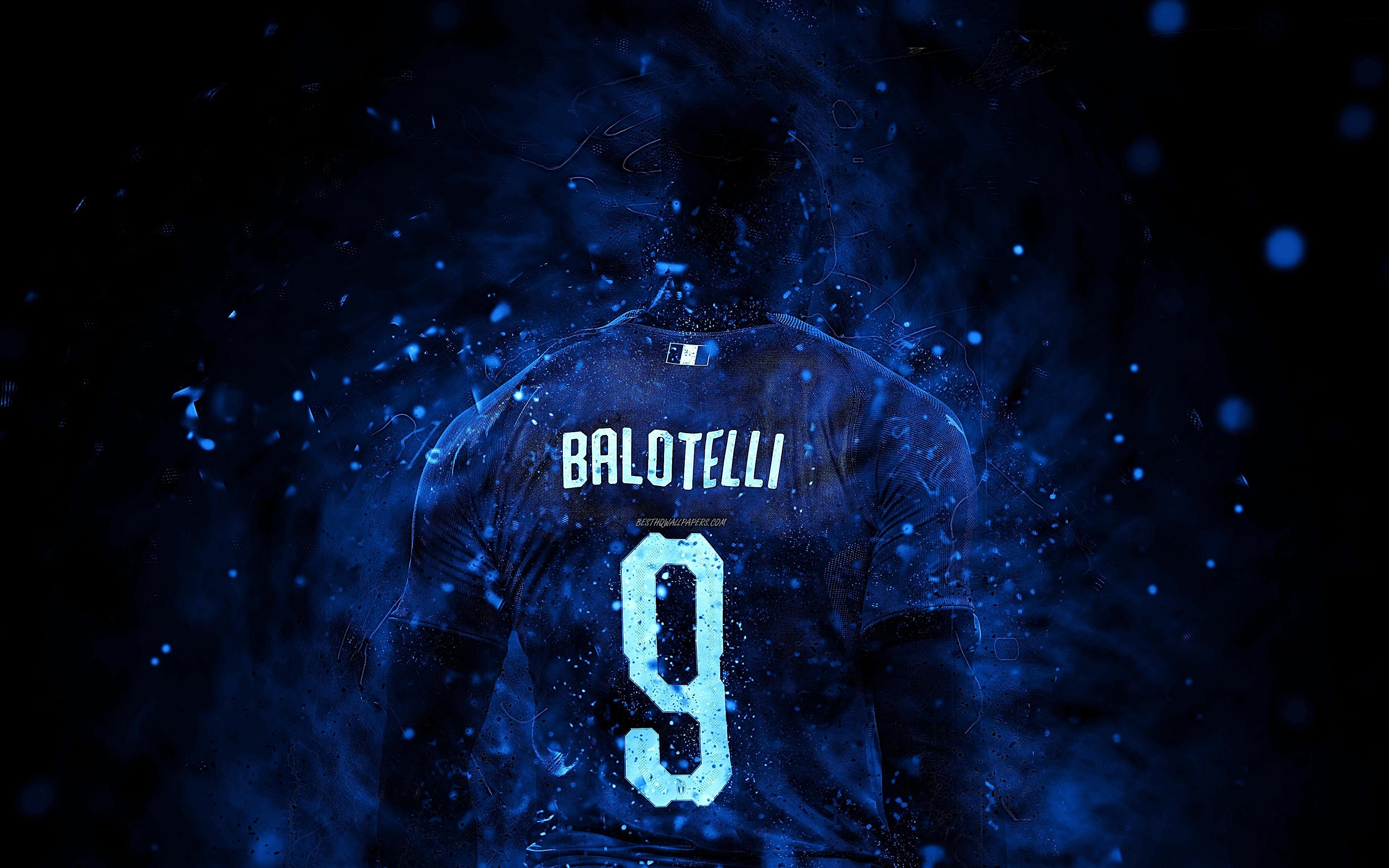 3840x2400 Download wallpaper Mario Balotelli, 4k, abstract art, Italian, Desktop