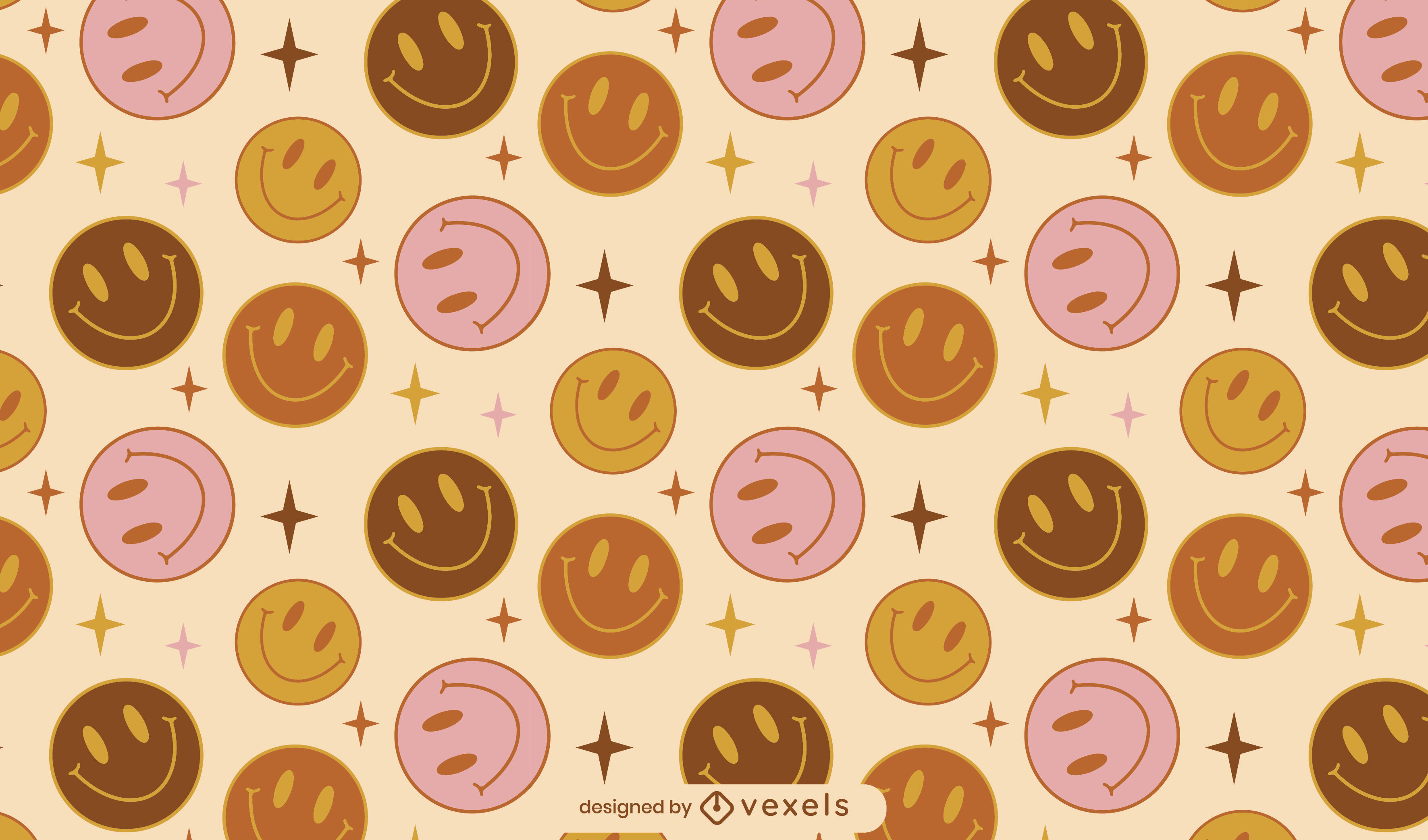 3550x2090 Smiley Faces Emoji Retro Pattern Design Vector Download, Desktop