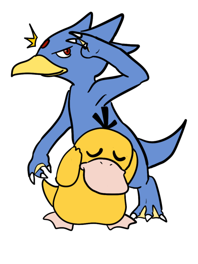 780x1040 Psyduck and Golduck, Phone