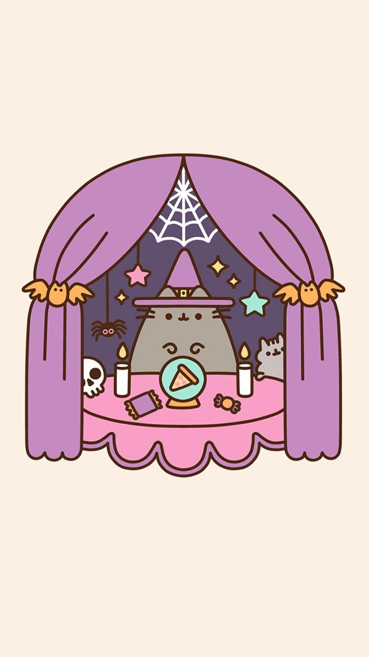 750x1340 Pusheen Halloween wallpaper. Pusheen cat. Pusheen cute, Phone