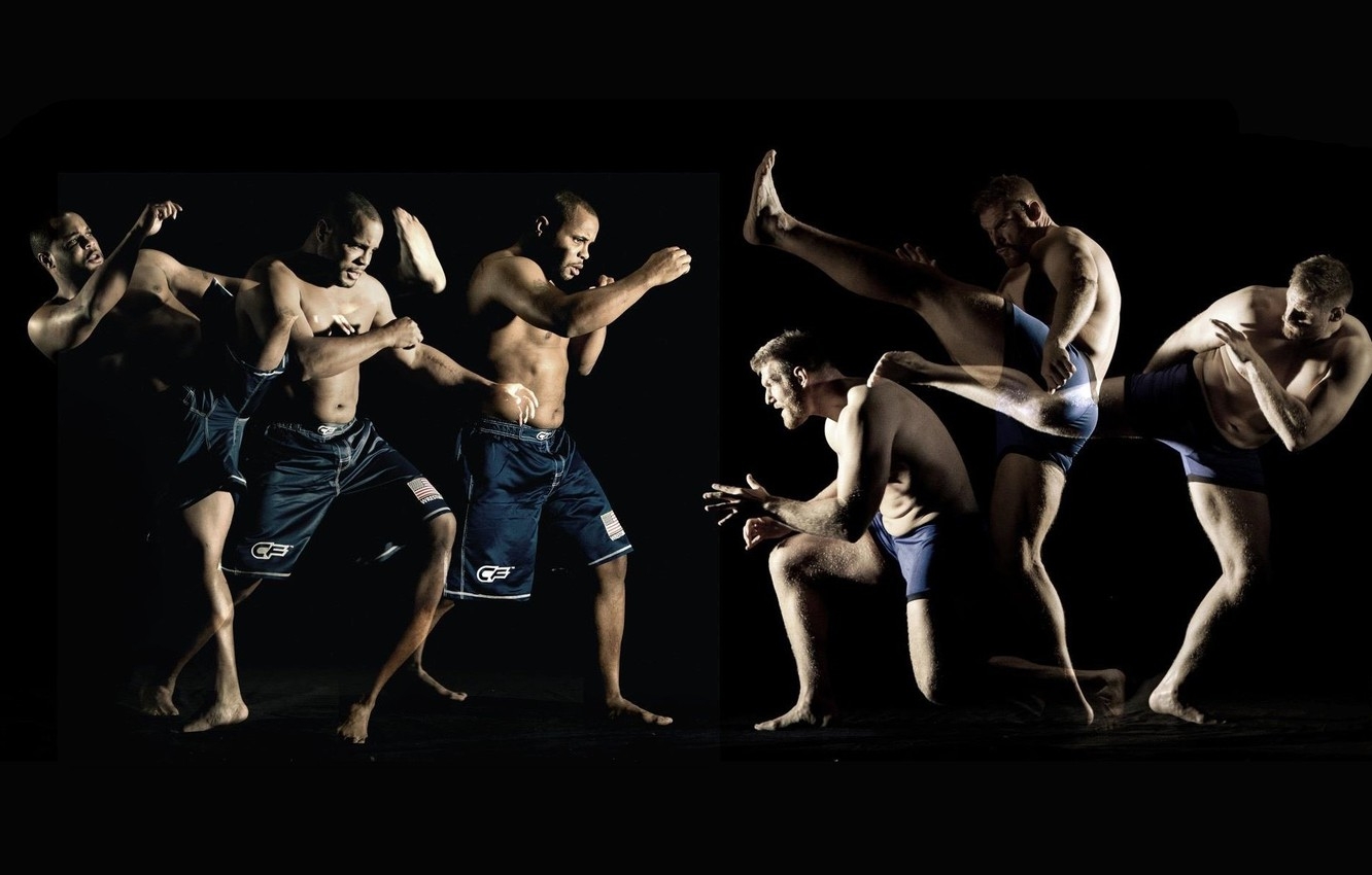 1340x850 Wallpaper movement, blow, fighters, mma, fighters, strikeforce, josh barnett, mixed martial arts, daniel cormier image for desktop, section мужчины, Desktop