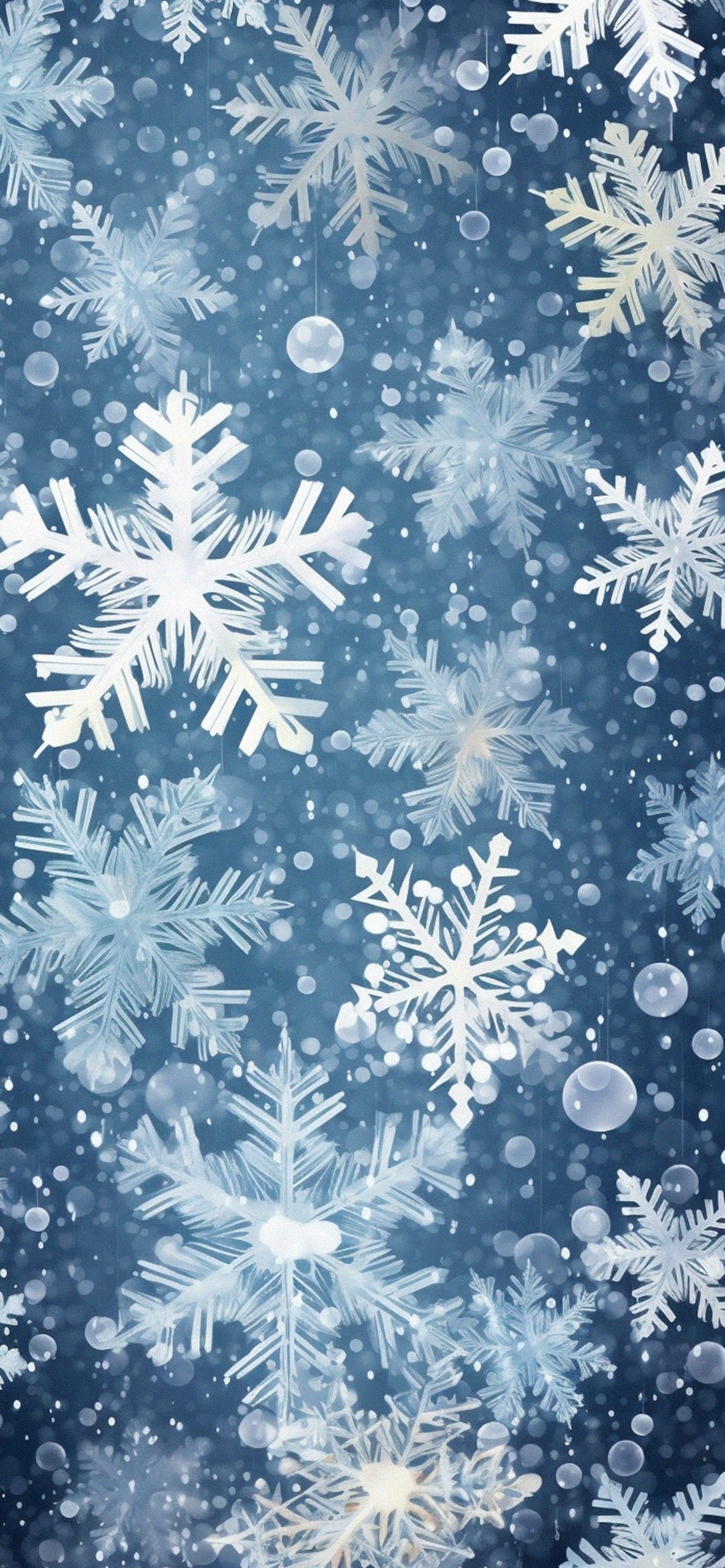 1190x2560 Snowflakes Fall Blue Wallpaper Wallpaper for iPhone 4k, Phone