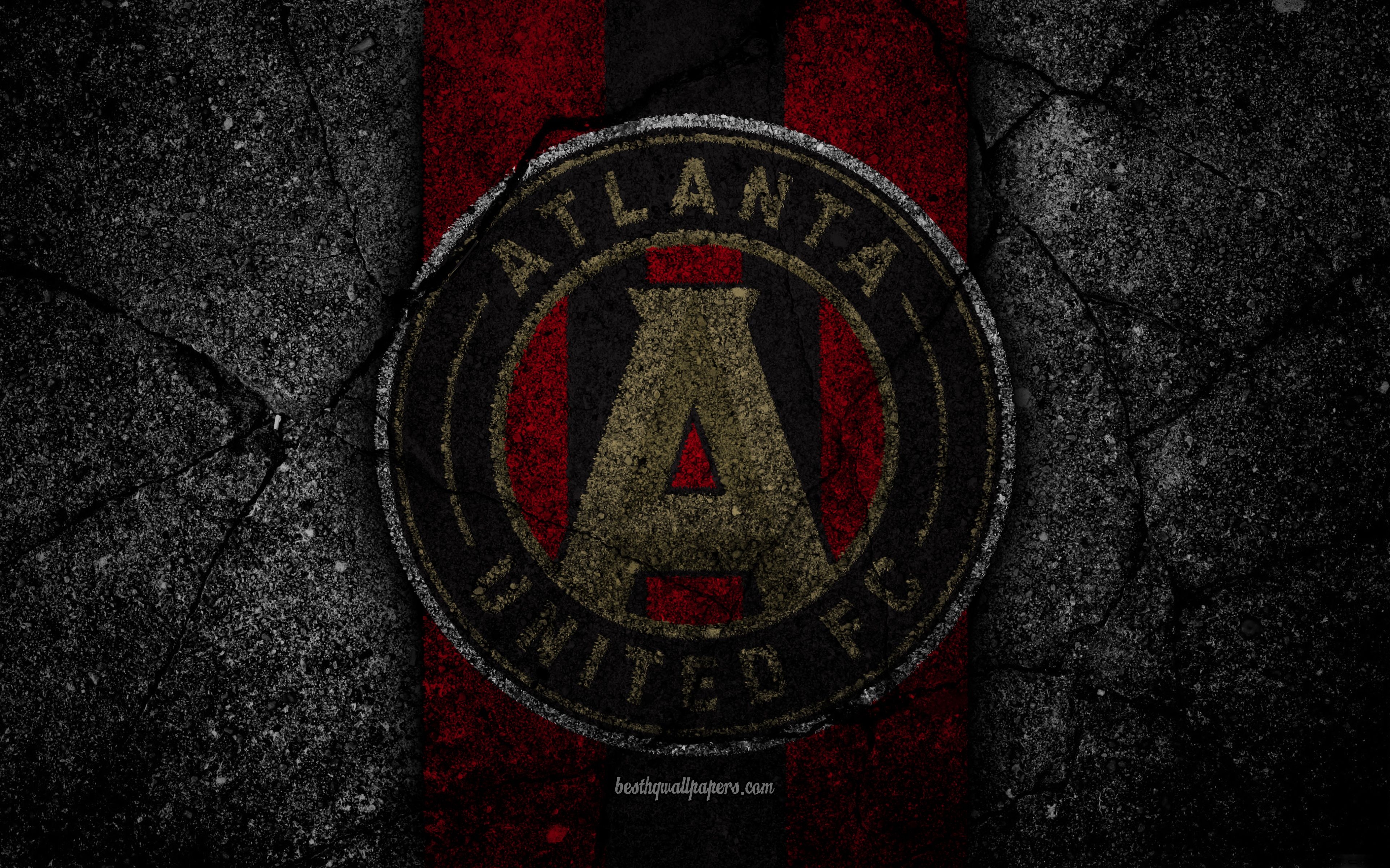 3840x2400 Download wallpaper 4k, Atlanta United FC, MLS, asphalt texture, Desktop