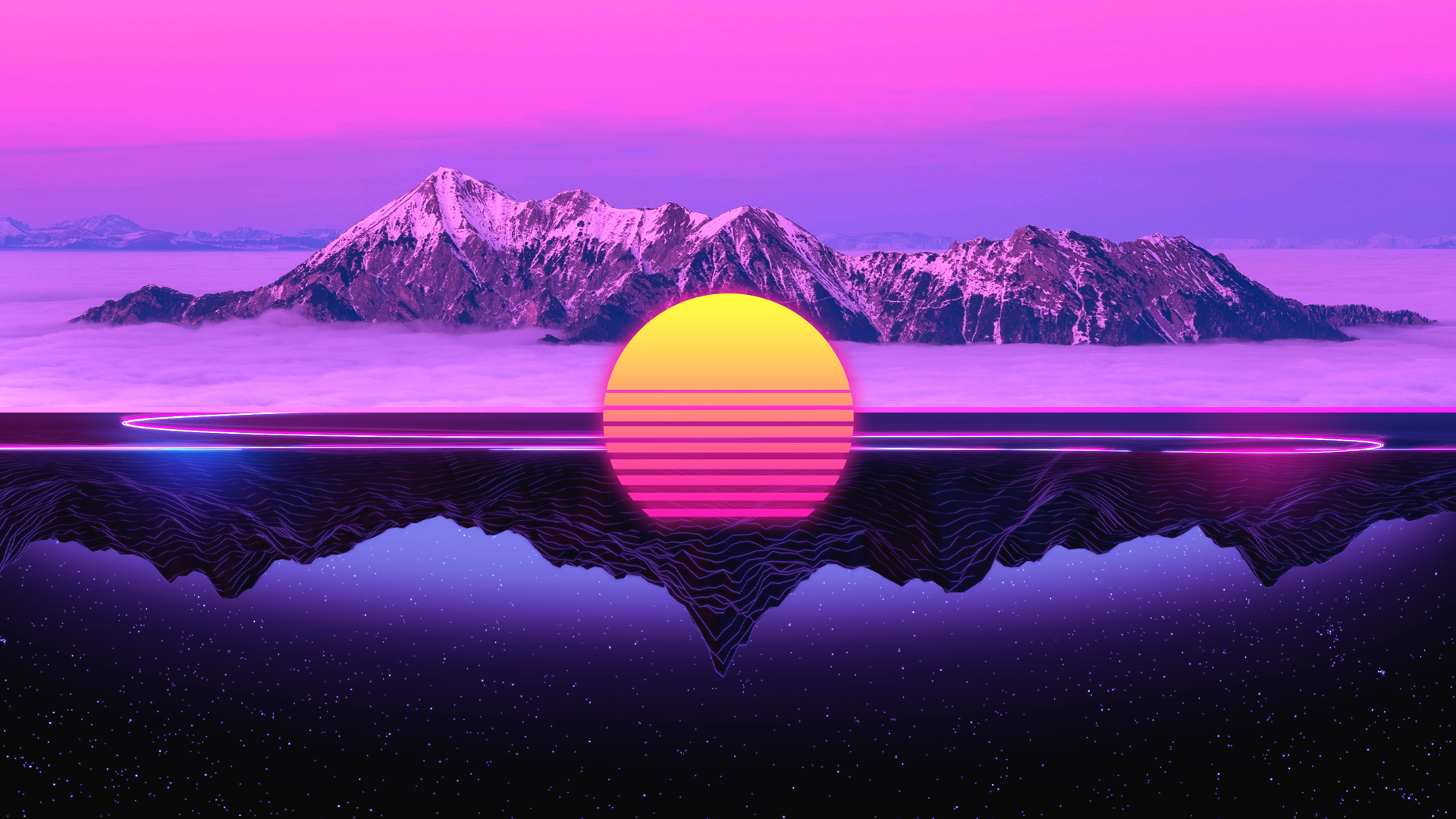 1920x1080 Outrun Sunset 4k Wallpaper, Desktop