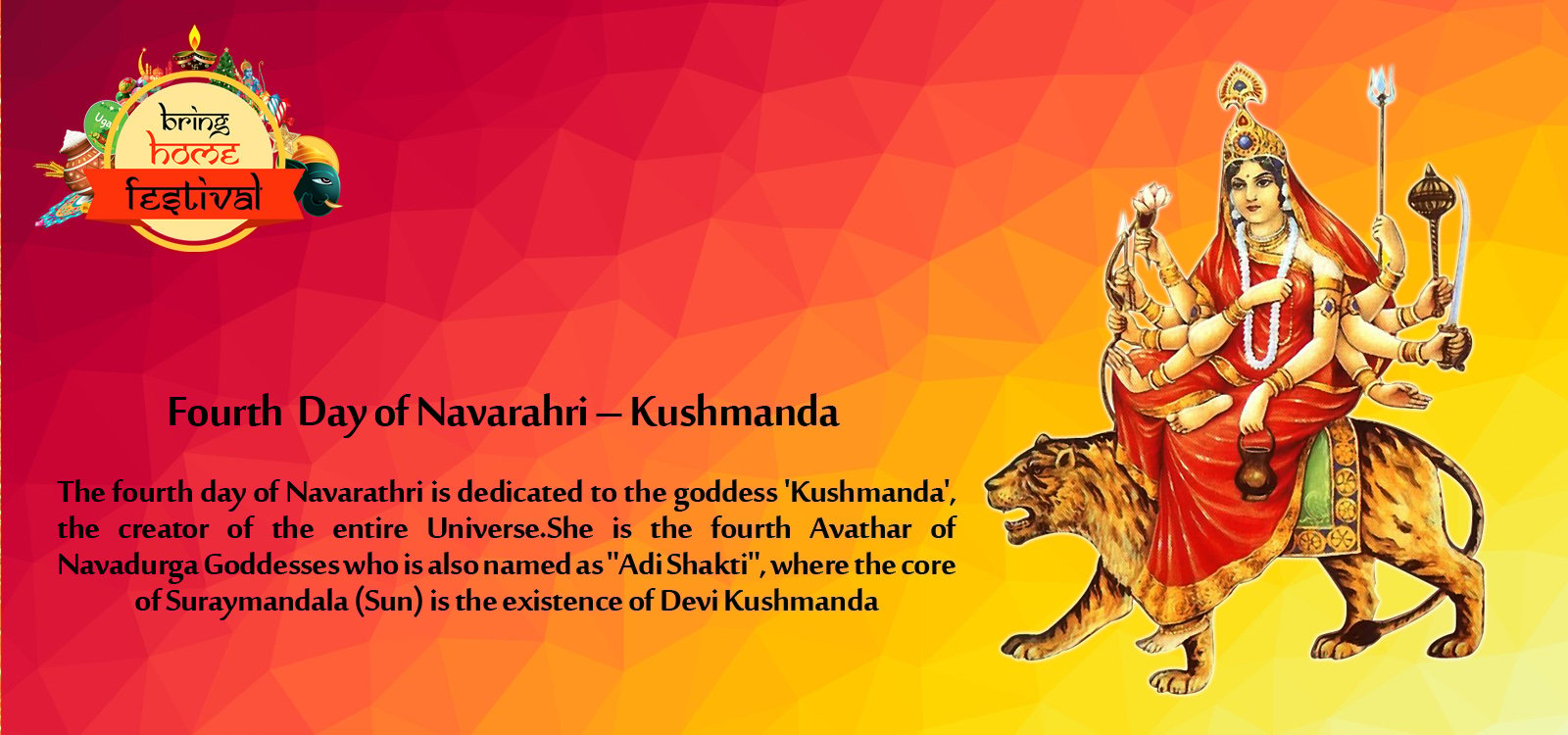 1600x750 Goddess Kushmanda Photo, Dual Screen