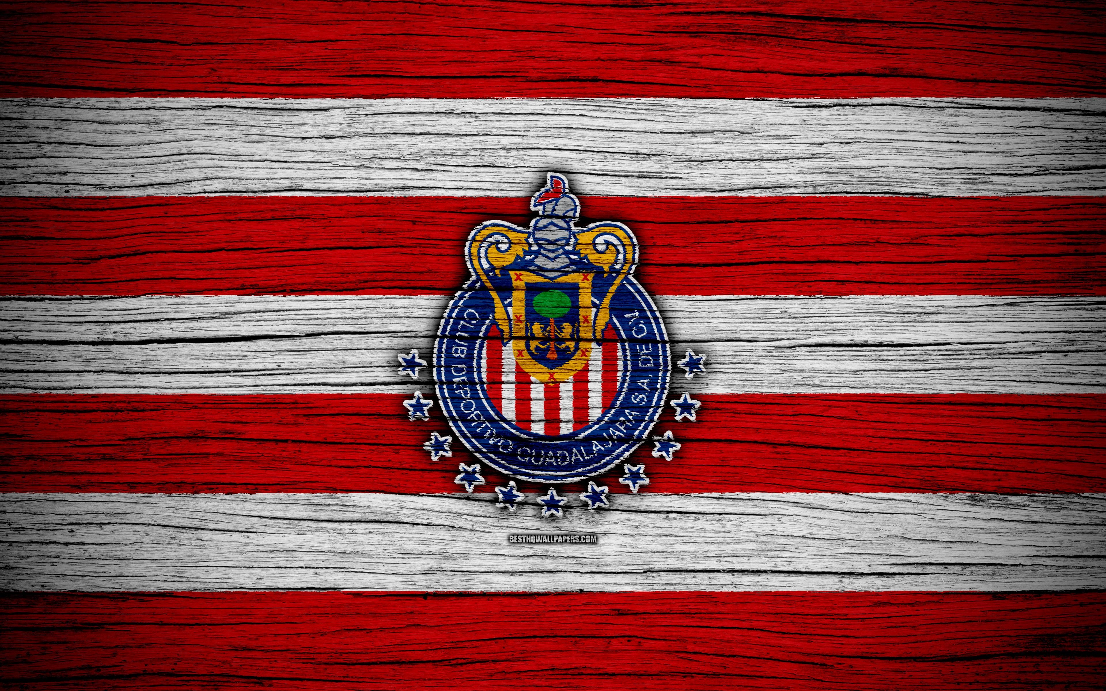 3840x2400 Download wallpaper Guadalajara Chivas FC, 4k, Liga MX, football, Desktop