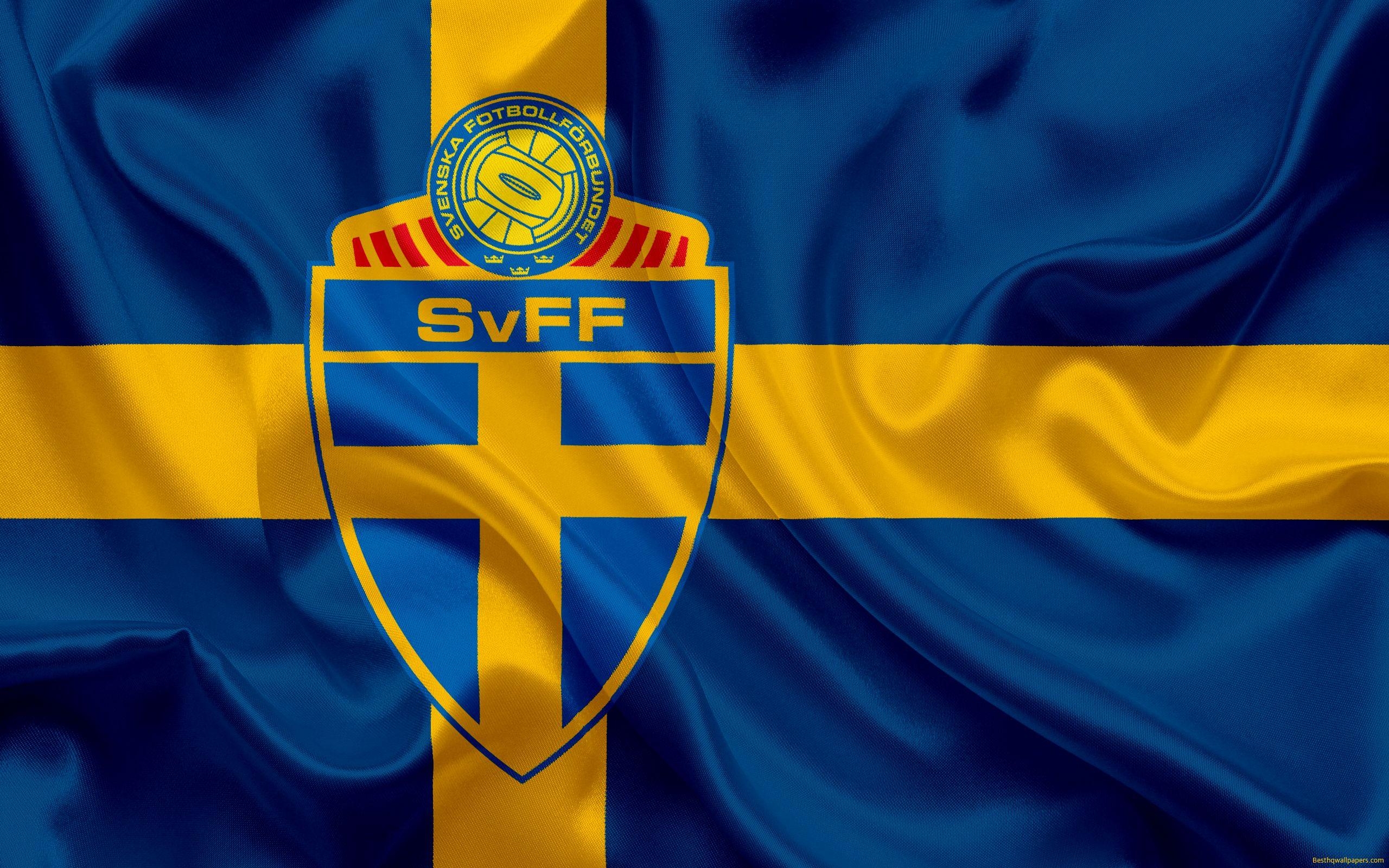 2560x1600 Download wallpaper Sweden national football team, emblem, logo, Desktop