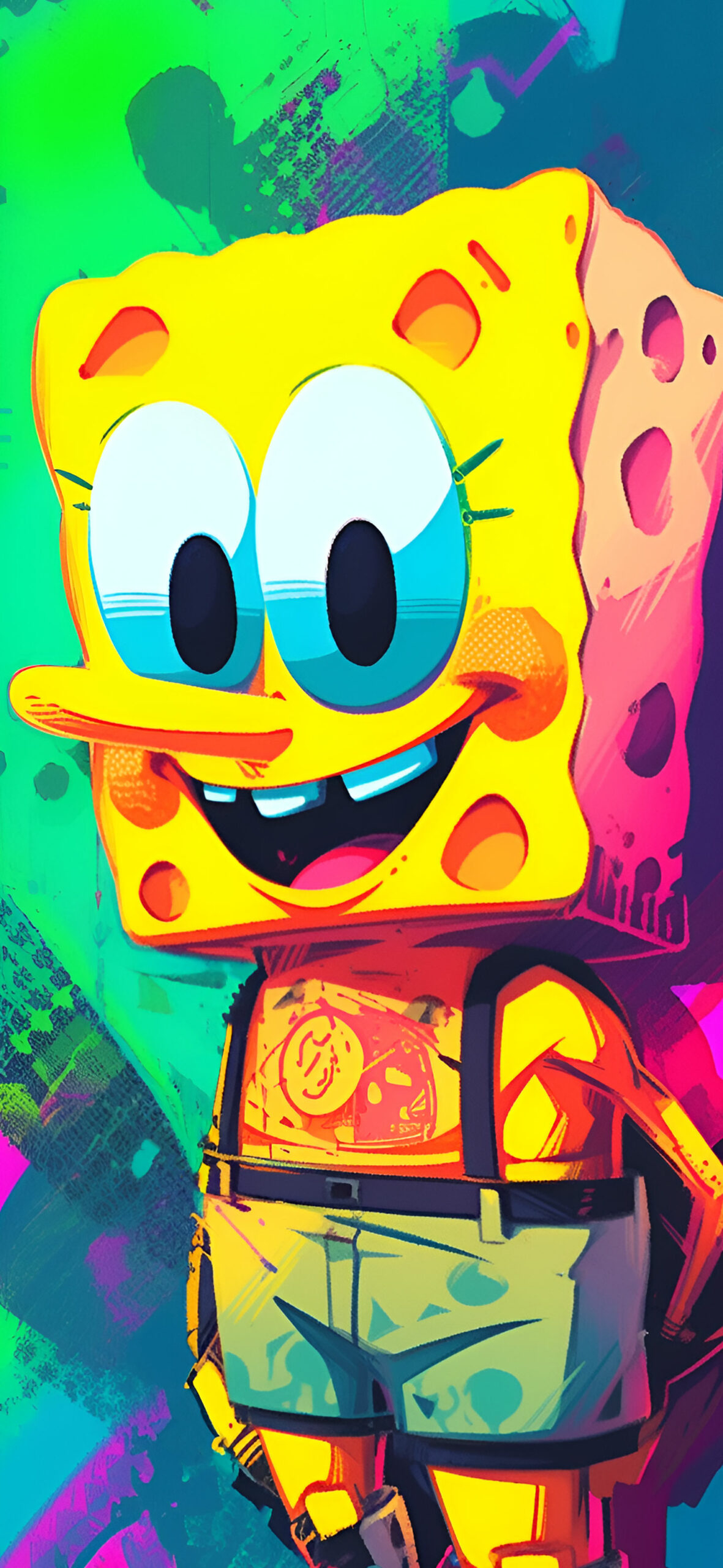 1190x2560 Trippy SpongeBob Art Wallpaper Wallpaper for iPhone, Phone