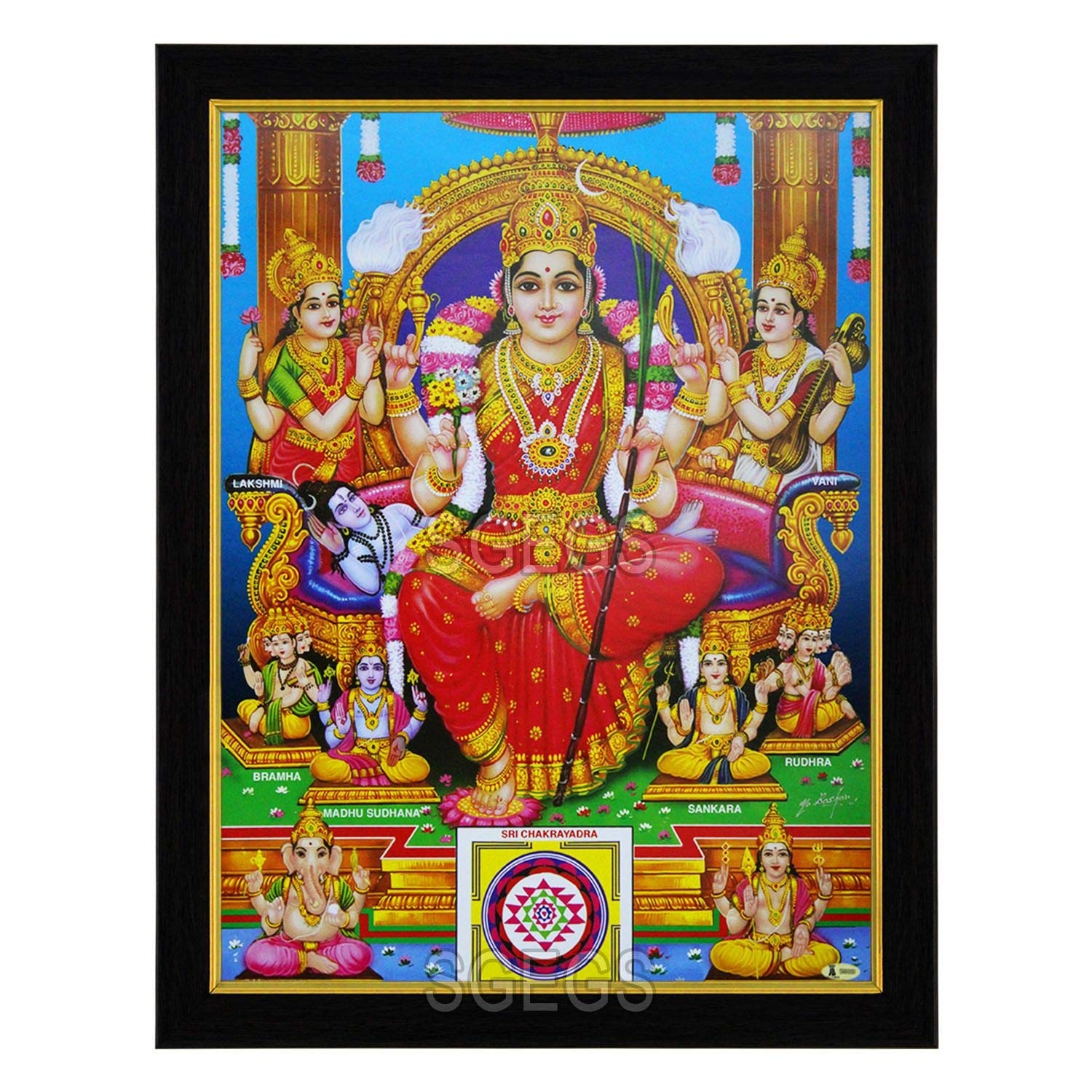 1500x1500 SHREE GANESH ENTERPRISE GIFTING SOLUTIONS Goddess Sri Lalitha Tripura Sundari HD Photo Frame Painting Pooja Wall Hanging (Wood, Poster with Frame, Multicolour, 23.5X1x31cm), Amazon.in: Home & Kitchen, Phone