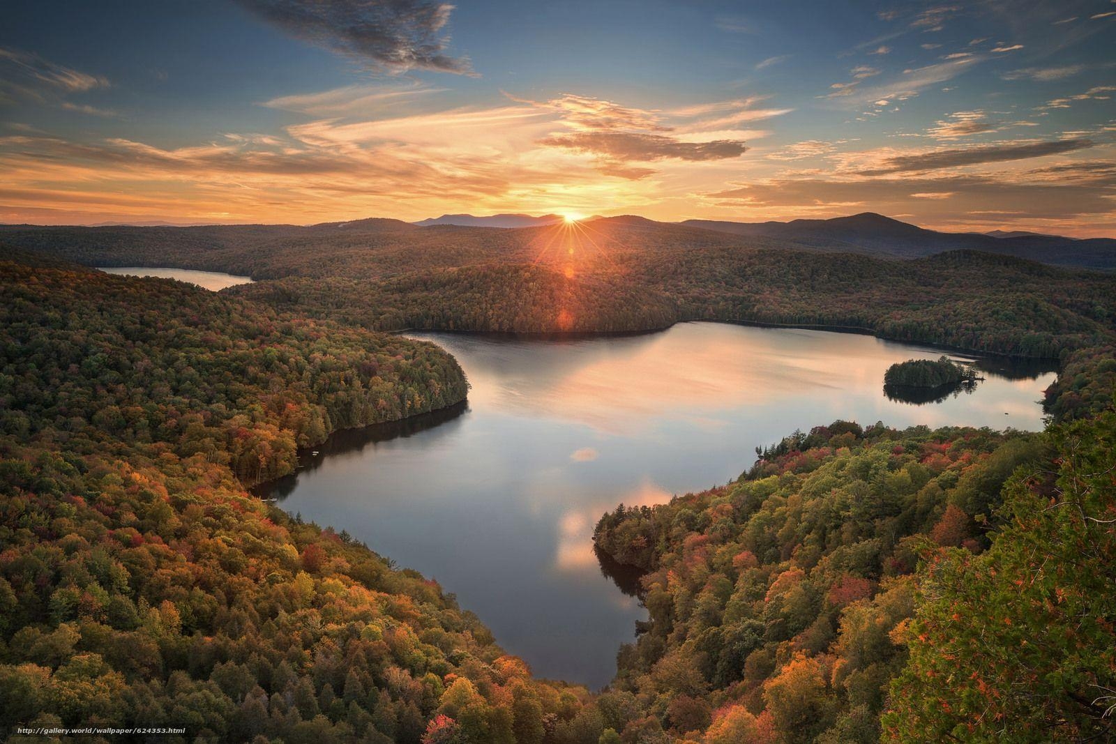 1600x1070 Download wallpaper Nichols Pond, Woodbury, Vermont, Woodbury free, Desktop