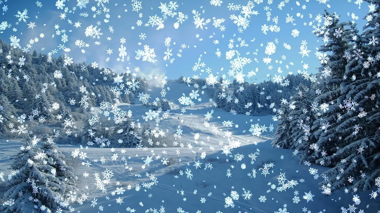 1280x720 Animated Snow Scene Wallpaper, Desktop