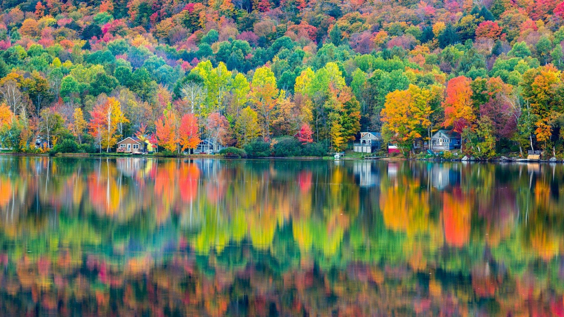 1920x1080 Autumn At The Lake Elmore, Vermont Wallpaper. Wallpaper Studio 10, Desktop