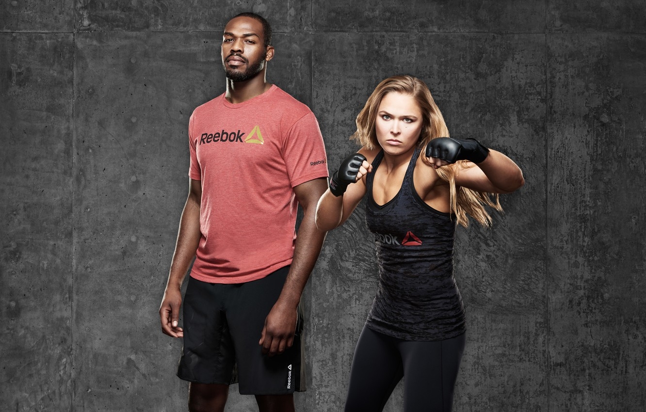 1340x850 Wallpaper fighters, mma, Champions, jon jones, ufc, fighters, mixed martial arts, reebok, ronda rousey image for desktop, section спорт, Desktop