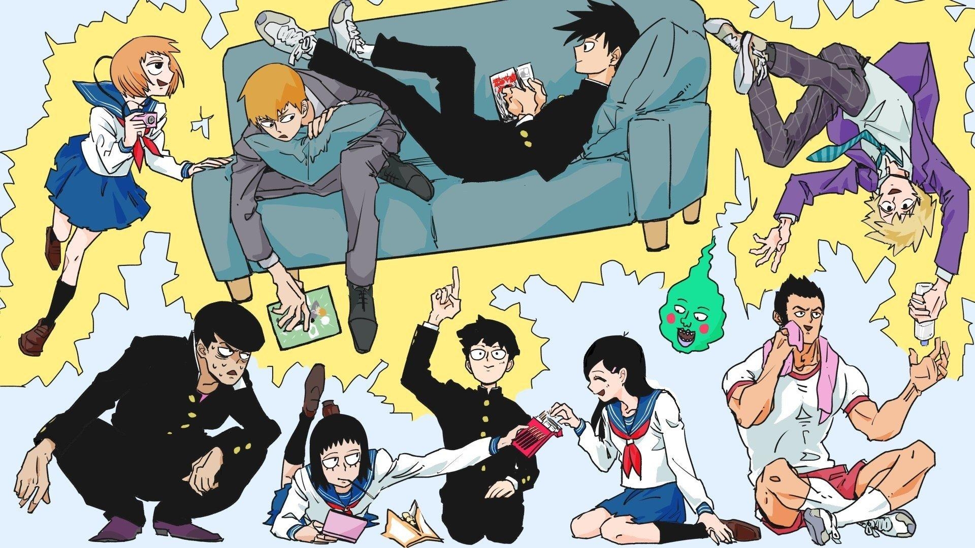 1920x1080 Mob Psycho Kageyama Shigeo, Kageyama Ritsu, Ekubo, Arataka, Desktop